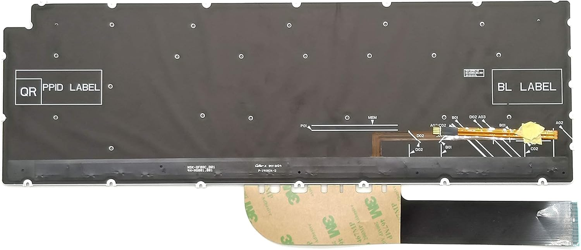 Replacement Keyboard for Dell Inspiron 15 3501 3502 3505 5501 5502 5508 5584 5590 5593 5594 5598, Inspiron 15 7500 7501 7590 7591, Latitude 3510 Series Laptop Black Frame with Backlit US Layout image number 2