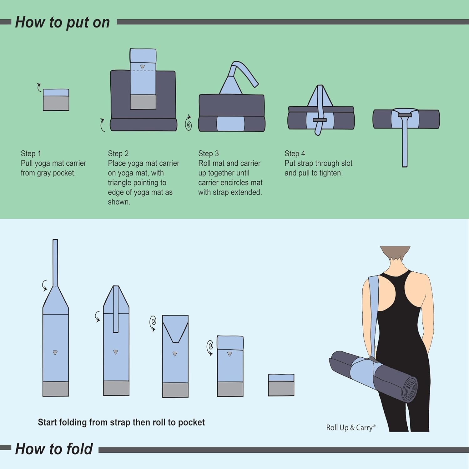 Roll up & Carry Foldable Yoga Mat Carrier &ndash; Put on and Take off Instantly &ndash; Patented Innovative Design &ndash; Washable Lightweight Material Is Durable and Fits Most Standard Size Mats - Red image number 2