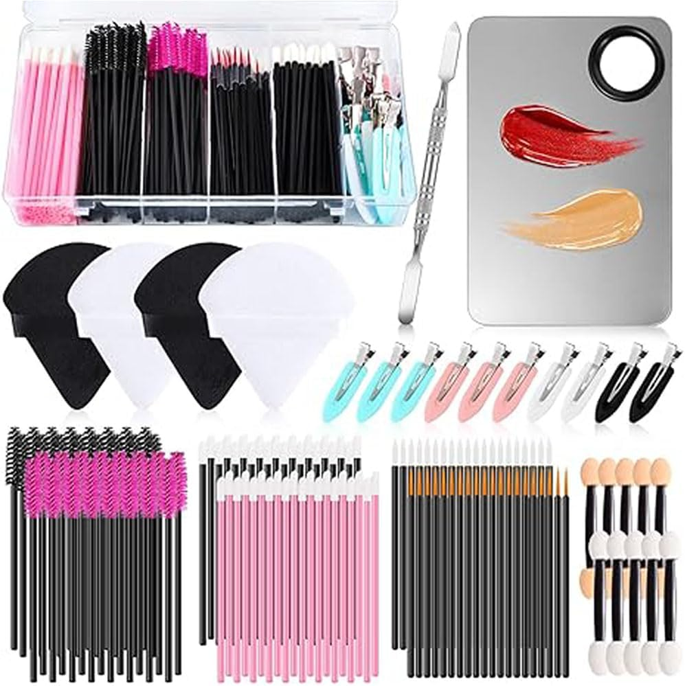 Disposable Makeup Applicators Kit - 250 Pcs Professional Makeup Tools Set (Eyeliner Brushes, Mascara Wands, Lipstick Applicators) (Portable, Count, 250) image number 4