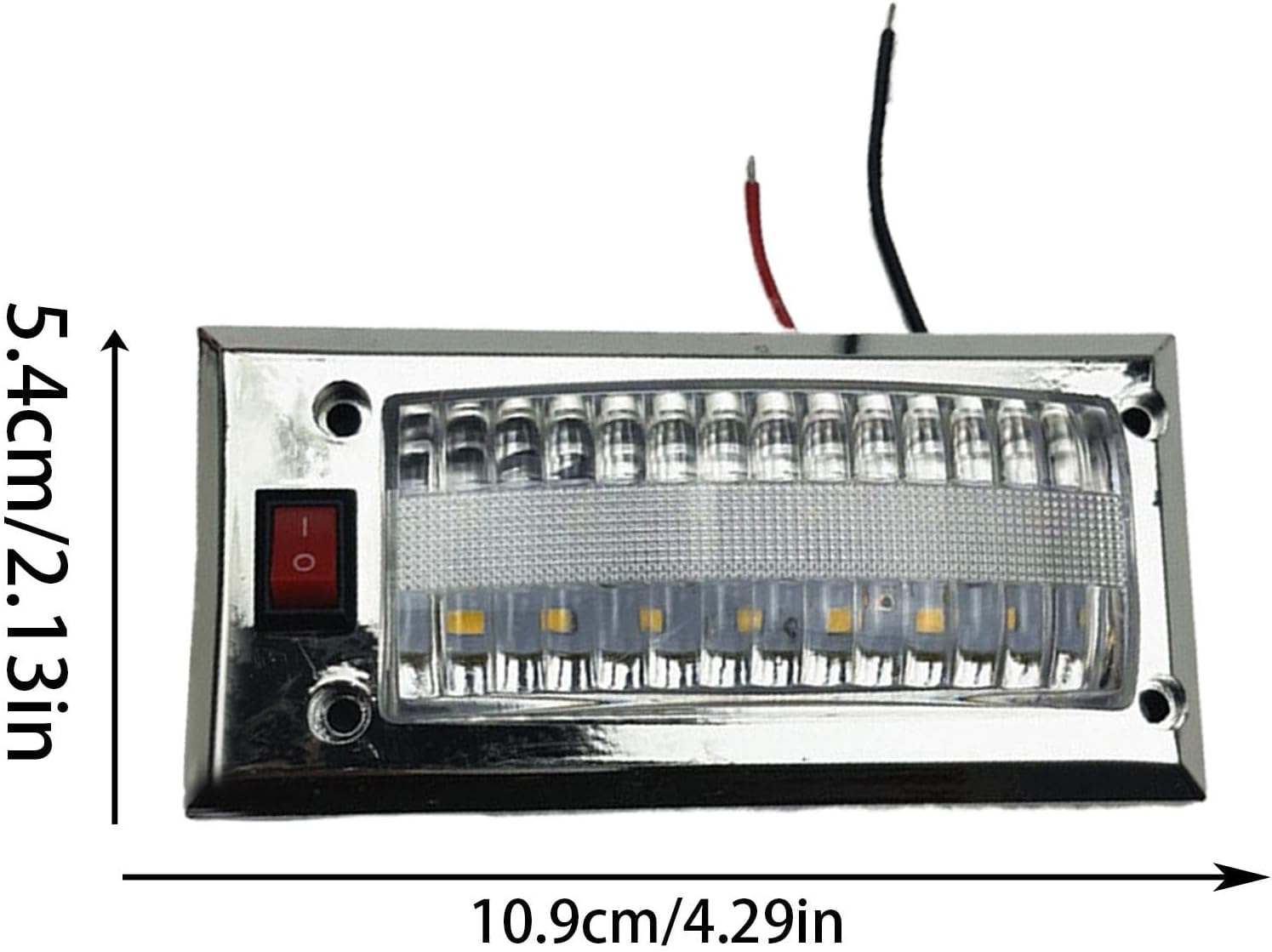 Dome Roof Interior Light - Ultra Bright Rv LED Roof Dome Light | 12V-24V Panel Reading Lamp On/Off Button for Car Van Truck Lorry Motorhome