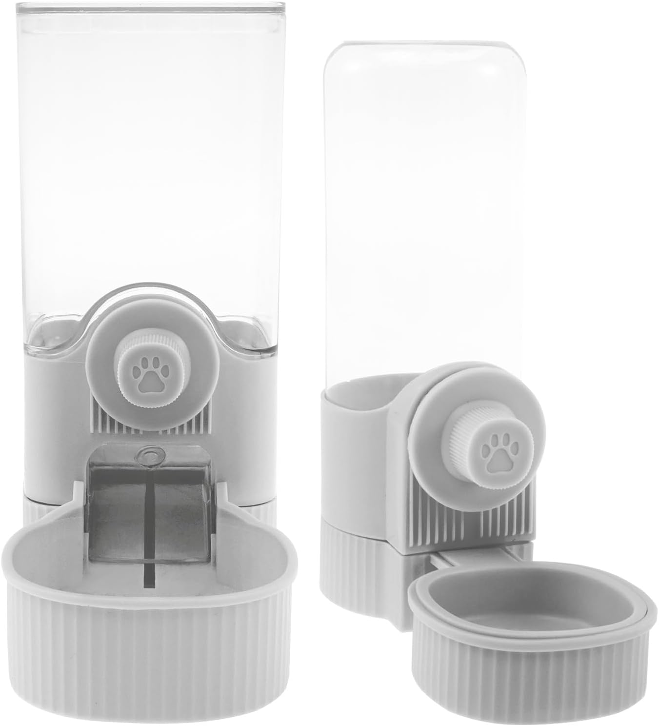 Rabbit Food Water Dispenser 520Ml Rabbit Water Dispenser 1200Ml Rabbit Food Dispenser Hanging Rabbit Water Bottle Dispenser Large Rabbit Feeder and Water Dispenser Set for Bunny Fulasun.(Style 1,Grey)