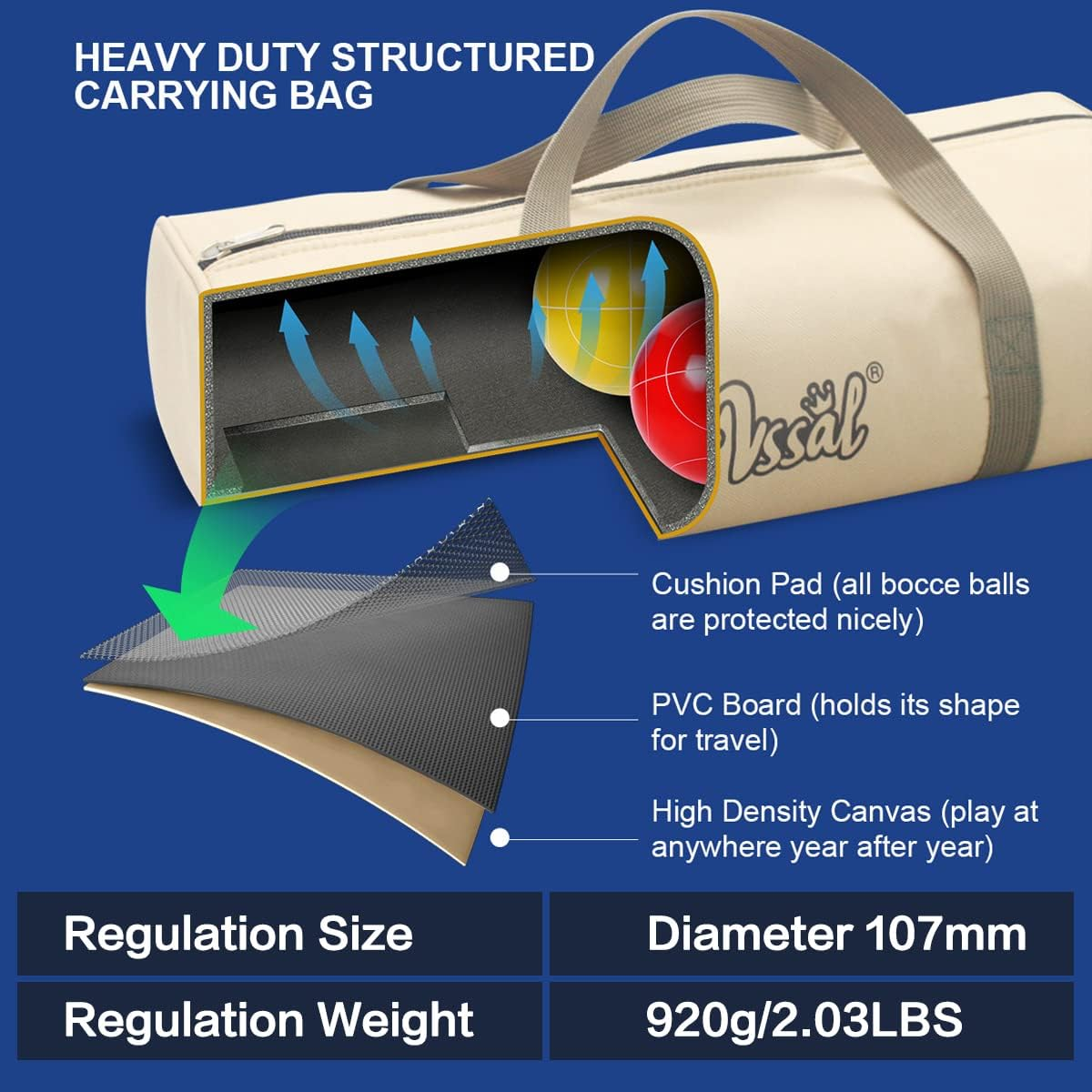 VSSAL Portable Professional Volleyball Net Set Outdoor Backyard, Anti-Sag Design, Adjustable Height Poles, Volleyball Nets Sets with 2 Scoring Poles, Carrying Bag for Beach, Yard and Lawn image number 4
