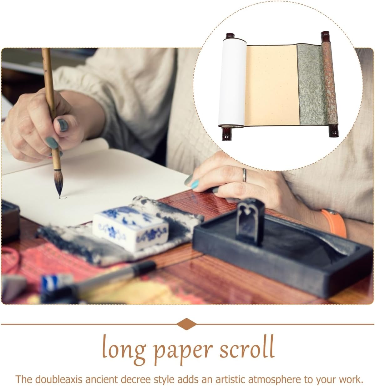 DOITOOL Long Paper Scroll Chinese Speech Scroll Antique Design Perfect for Art Craft image number 2