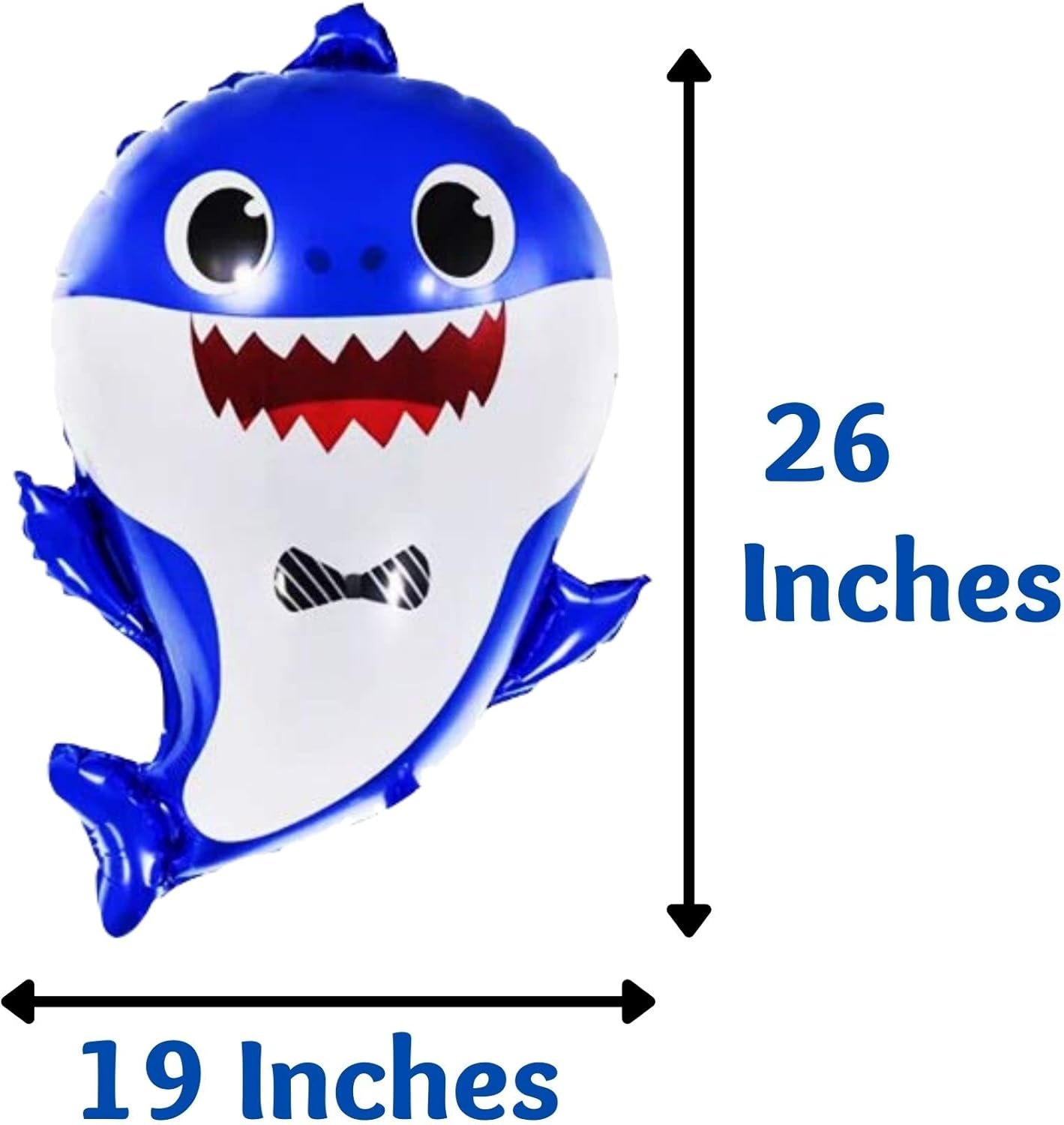 Baby Shark Party Balloons Set - 10 Pcs 26" Helium Balloons, 5 Pcs 17" round Balloons, 10M Ribbon & Straw - Party Supplies and Decorations image number 4