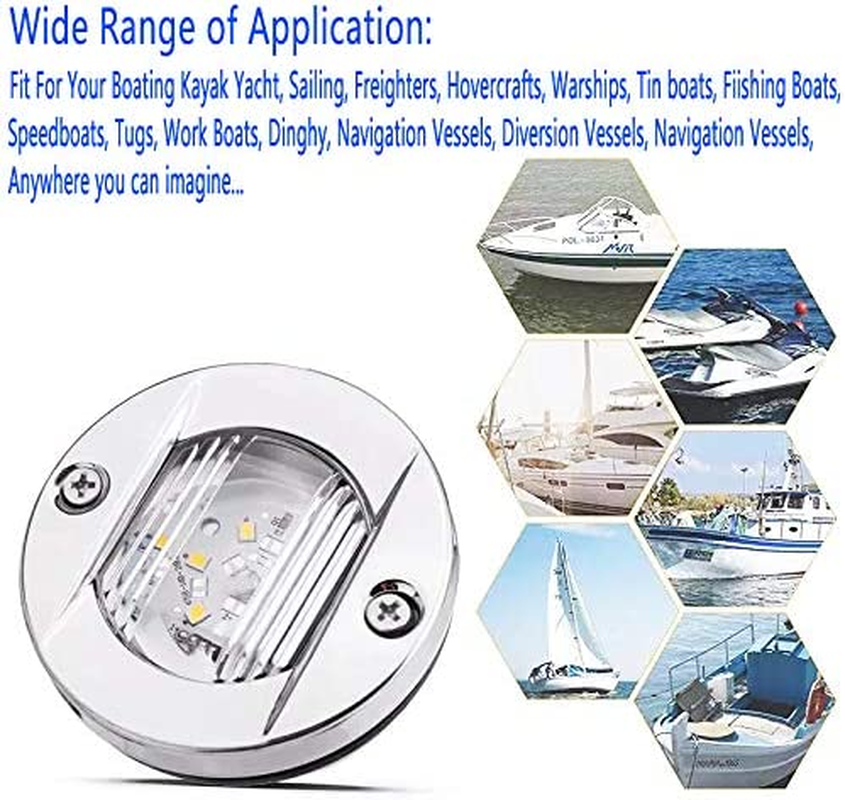 6 Pcs Marine Boat LED Cabin Deck Courtesy Light Stern Transom Lights 12V Blue for Boating Kayak Yacht, Dinghy, Sailboat, Pontoons, Navigation Vessels, Freighters, Hovercrafts, Hunting & Fishing - Blue image number 5