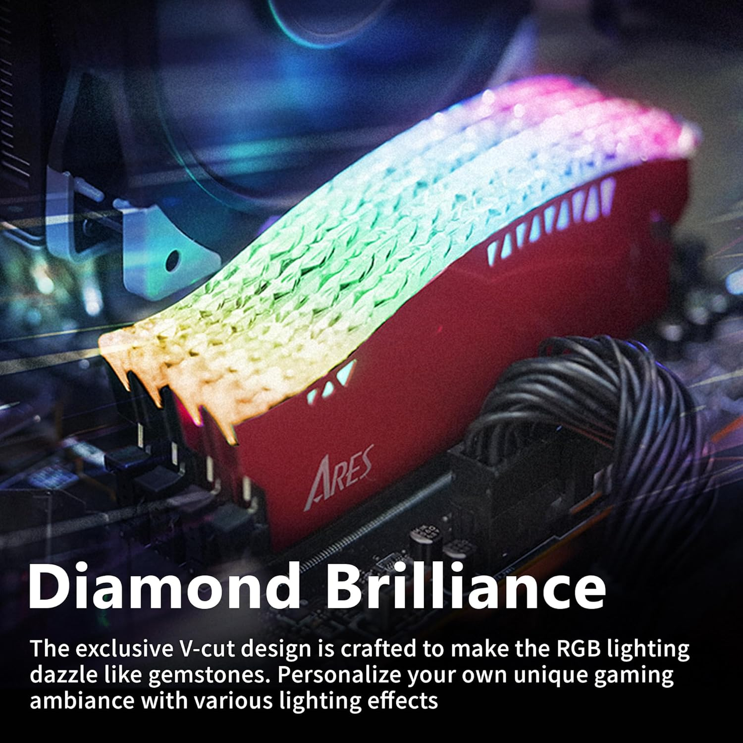 DATO DDR4 RAM 32GB Kit 16Gbx2 Memory with RGB Heatsink 3200Mhz CL16 1.35V XMP PC4-25600 288 Pin Non-Ecc UDIMM Desktop Memory Module for Gaming - ARES Armor Lite RGB image number 5