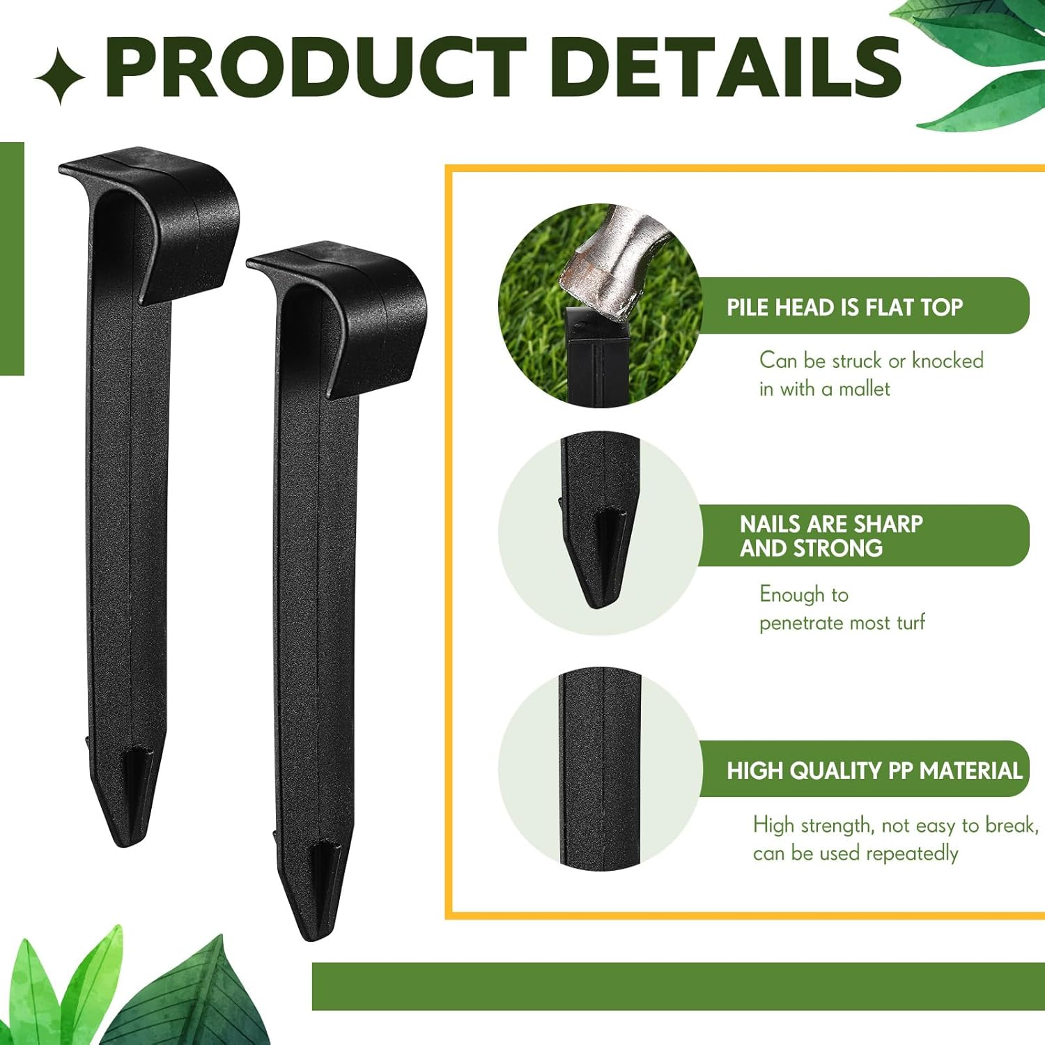 Pangda 100 Pack 1/2 Inch Irrigation Tubing Hold down Anchor Stakes, 3/4 X 4.33 Inch Drip Tubing, Anchor for Sprinkler Garden Landscaping image number 1