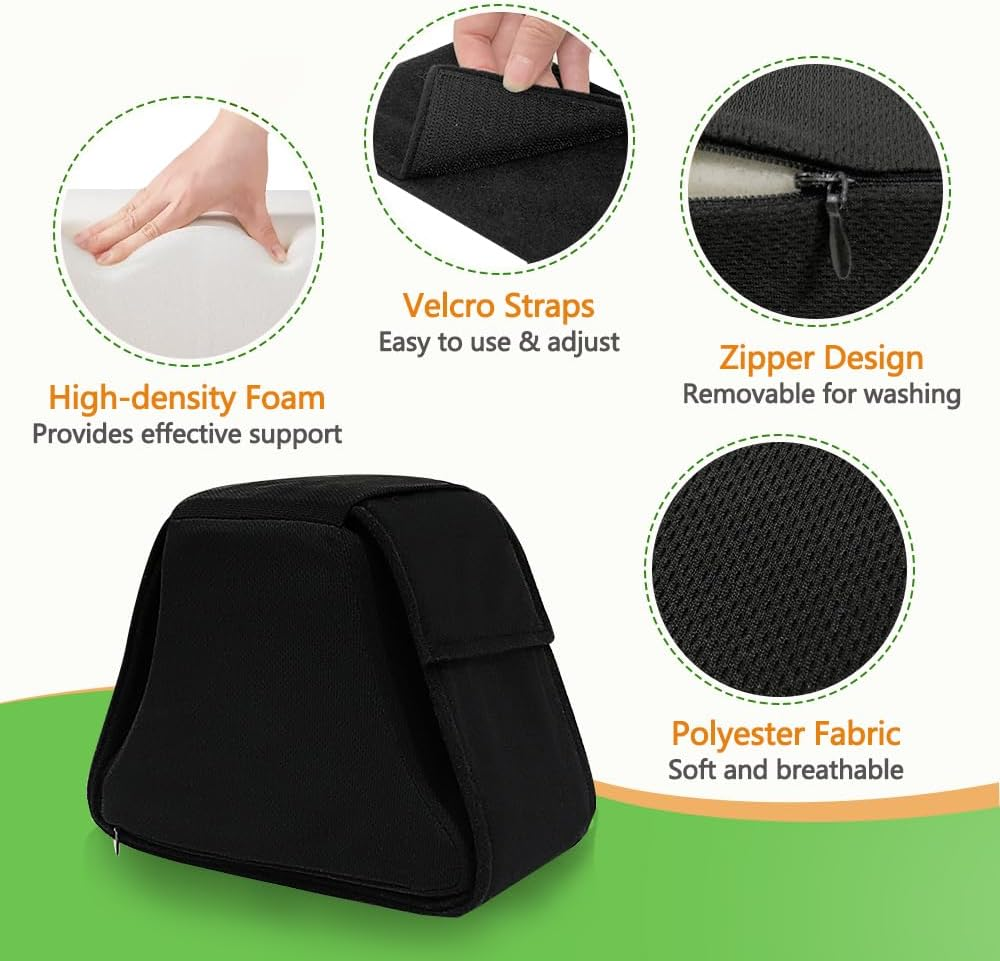 Mybow Abduction Wedge, Knee Separator Pillow for Hip Replacement Surgery, Contoured Foam Orthopedic Knee Pillow with Strap, Leg Separator Small Pillow between Knees for Sleeping, Sciatica Pain Relief image number 2