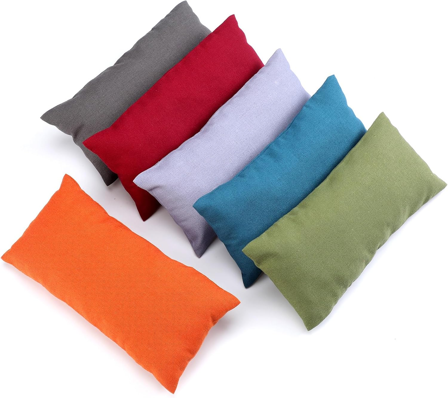 Smoothnovelty 6 Pack Washable Cotton Eye Pillow Case Removable Unscented Zippered Eye Pillow Cover 9.06 X 4.53 Inches for Yoga Relaxation Sleeping Meditation Spa Migraine Relief Massage Accessories image number 2