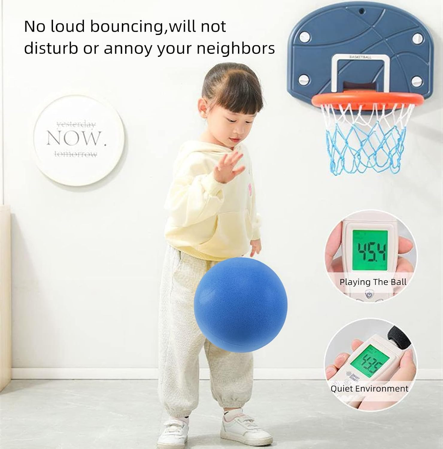 7 Inches Soft No-Noise Foam Ball - Indoor Activity Kick Dodge Playground Sponge Ball image number 3