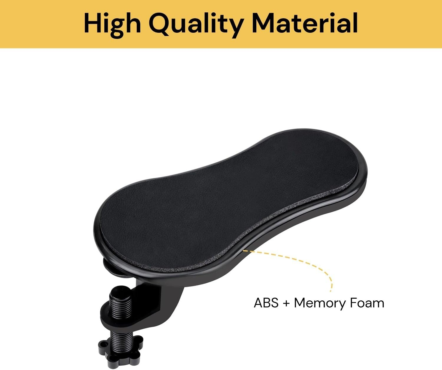 EZONEDEAL Computer Arm Rest for Desk, Adjustable Ergonomic Wrist Rest Support for Keyboard Armrest Extender Rotating Mouse Pad Holder for Table, Office, Chair, Desk, (Black) image number 2