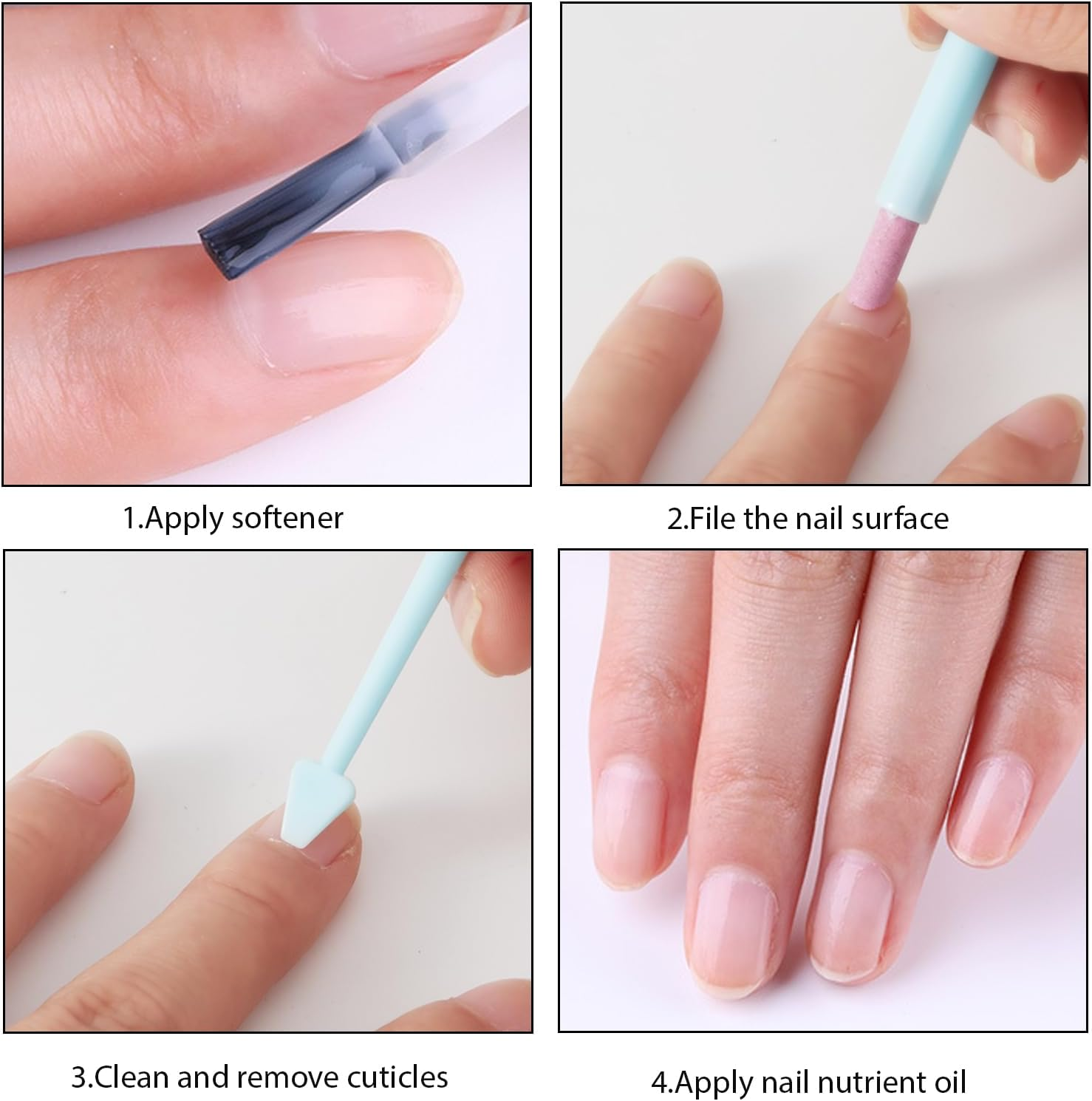 JERCLITY 6 Pieces Quartz Stone Nail File Cuticle Pusher Pen Peeling Dead Skin Cuticle Remover Pen Nail Buffer Pen for Nail Art image number 4