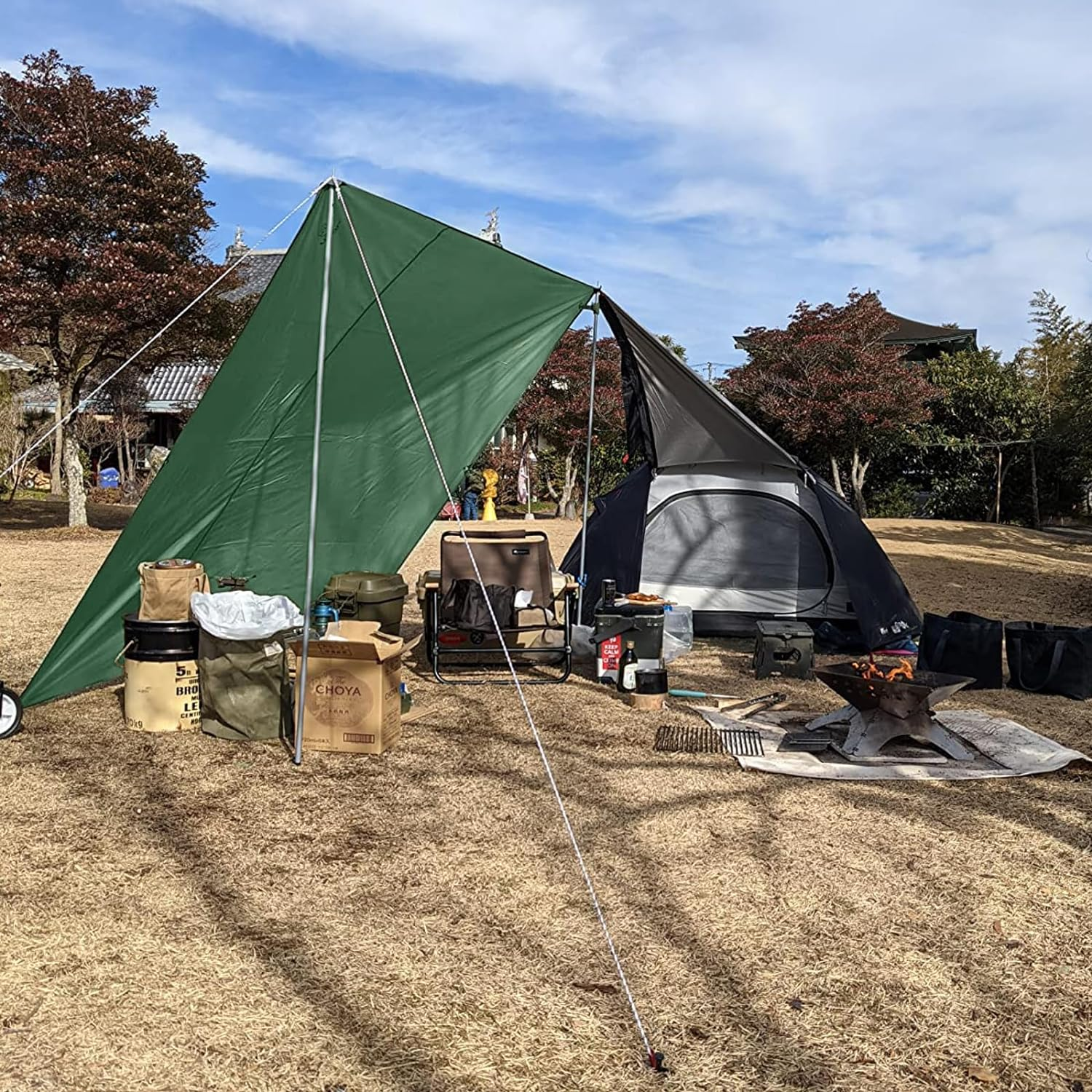 TRIWONDER Multifunction Waterproof Hammock Rain Fly Tent Tarp Footprint Camping Shelter Sunshade Beach Picnic Mat for Camping Hiking image number 6