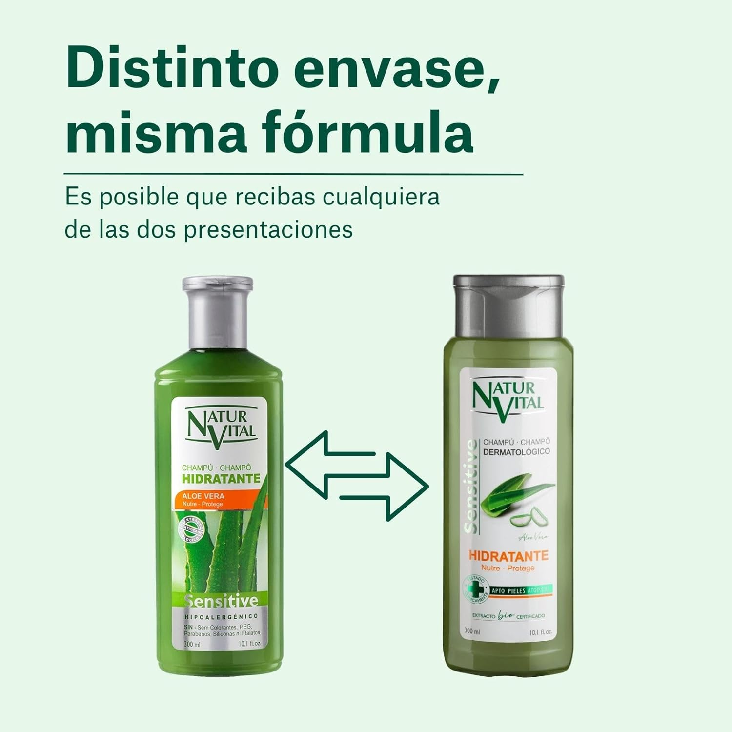 Hair Shampoo Aloe Vera - Moisturiser - 300 Ml/Natural & Organic image number 5