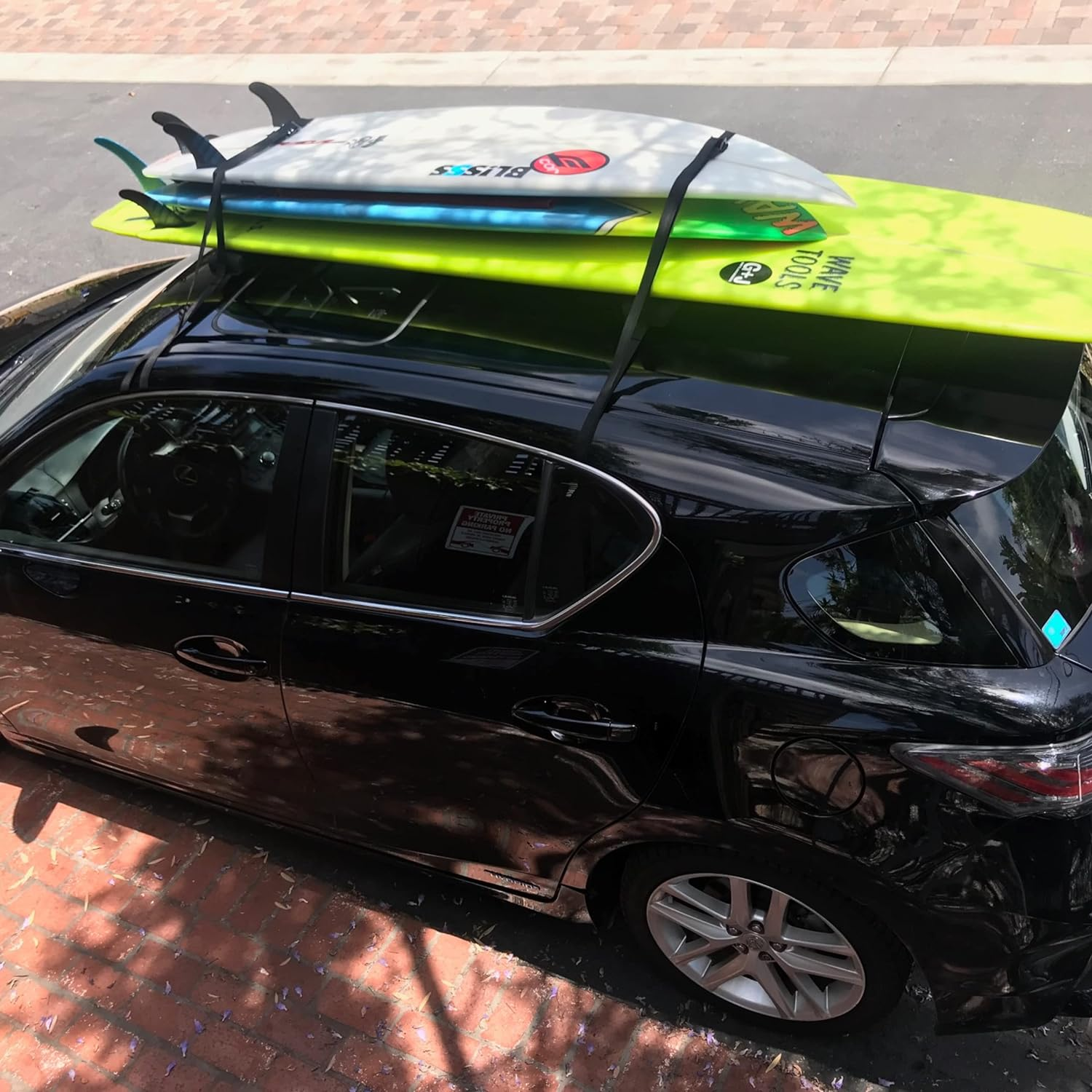 Universal Kayak Surf Rack for Cars | Paddle Board Soft Rack for Surf Kayak and Paddleboards with Scratch Resistant Buckles (71 CM) image number 3