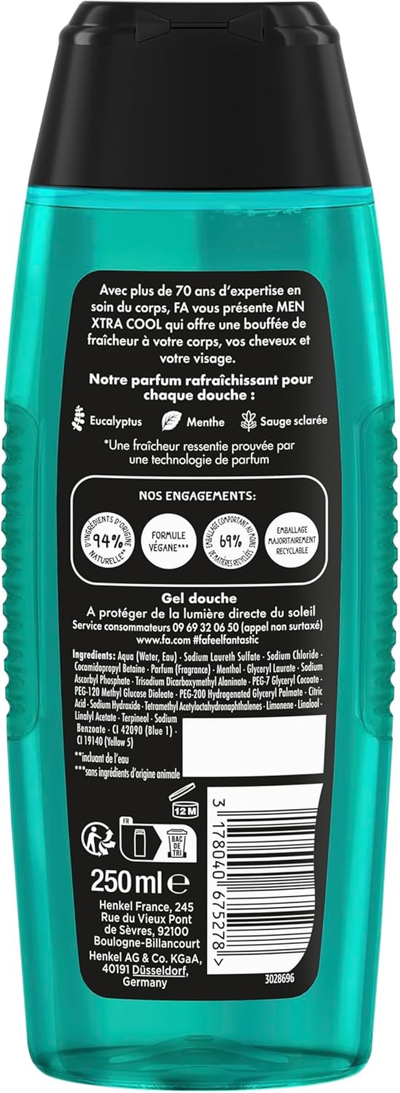 FA Shower &ndash; Extreme Cool Shampoo &ndash; 250Ml image number 2