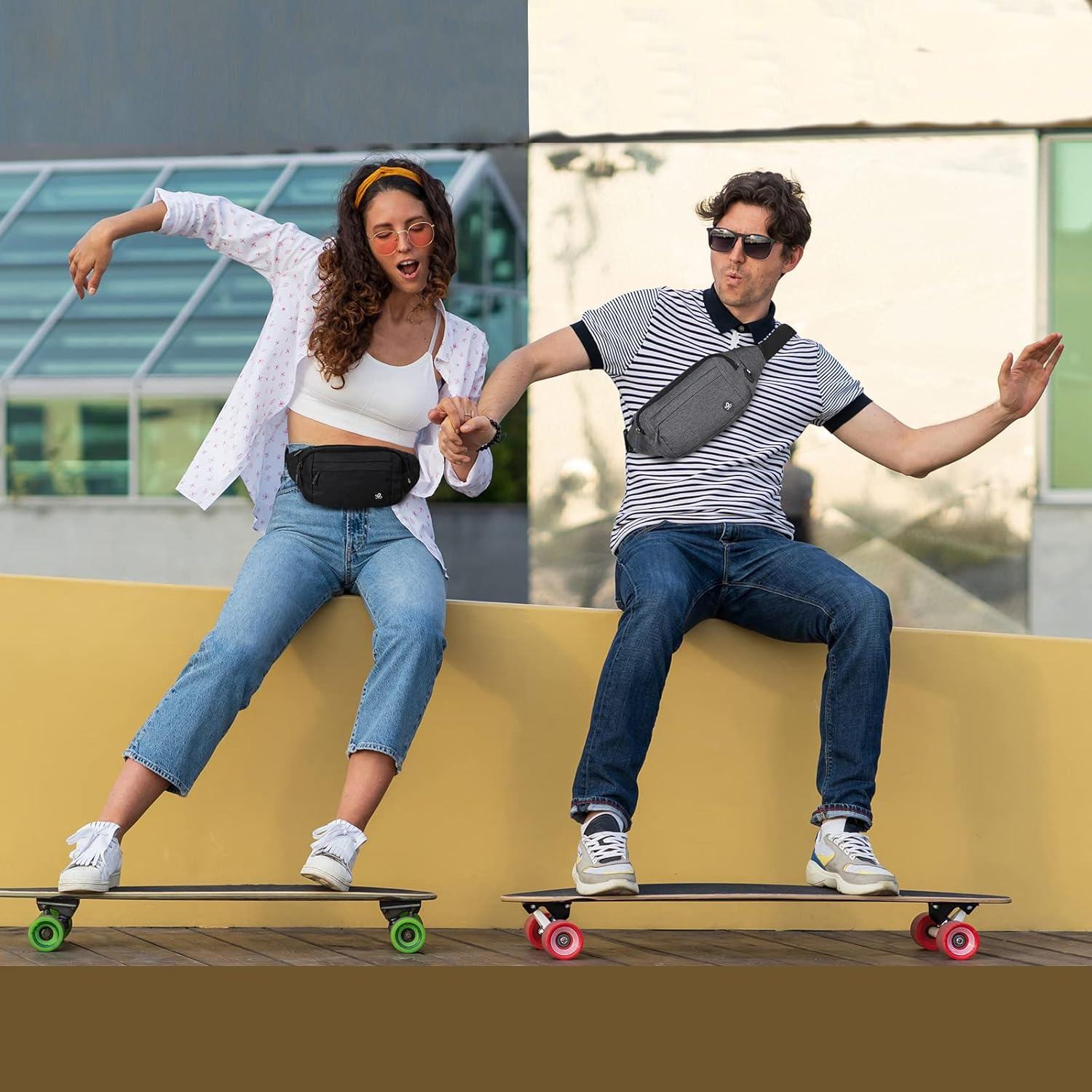 WATERFLY Fanny Pack Waist Bag: Runner Small Hip Pouch Bum Bag Running Fannie Pack Phanny Fannypack Waistpack Bumbag Beltbag Sport Slim Fashionable for Jogging Hiking Woman Man - Black image number 7