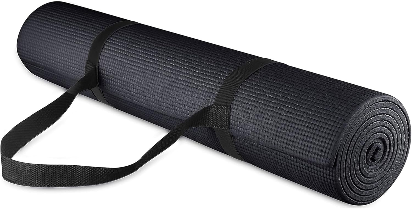 Balancefrom Goyoga All Purpose High Density Non-Slip Exercise Yoga Mat with Carrying Strap, 1/4"