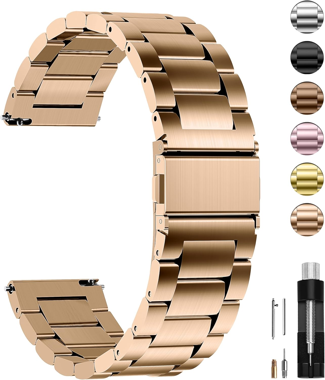 Fullmosa Quick Release Watch Strap, Stainless Steel Watch Band 16Mm, 18Mm, 20Mm, 22Mm or 24Mm