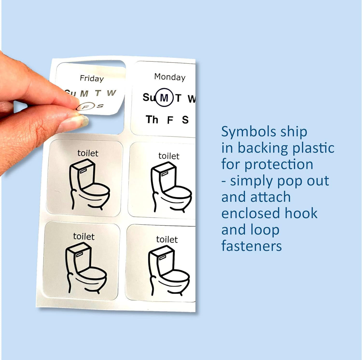 Visual Toilet Monitoring Board for Potty Training &ndash; Symbol Cards and Board Compatible with Pecs Symbols & Boardmaker PCS (For Non-Verbal, ADHD, ASD, Autism, Kids, Children, Toddlers) (English) image number 5