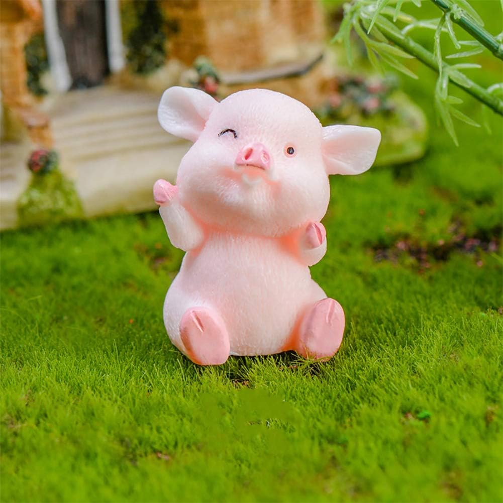 MAOMIA Miniature Pig Figurines,8 Pcs Cute Pink Piggy Toy Figures Toy Cake Toppers Decoration for Fairy Garden Car Party DIY Craft Project Decor image number 3
