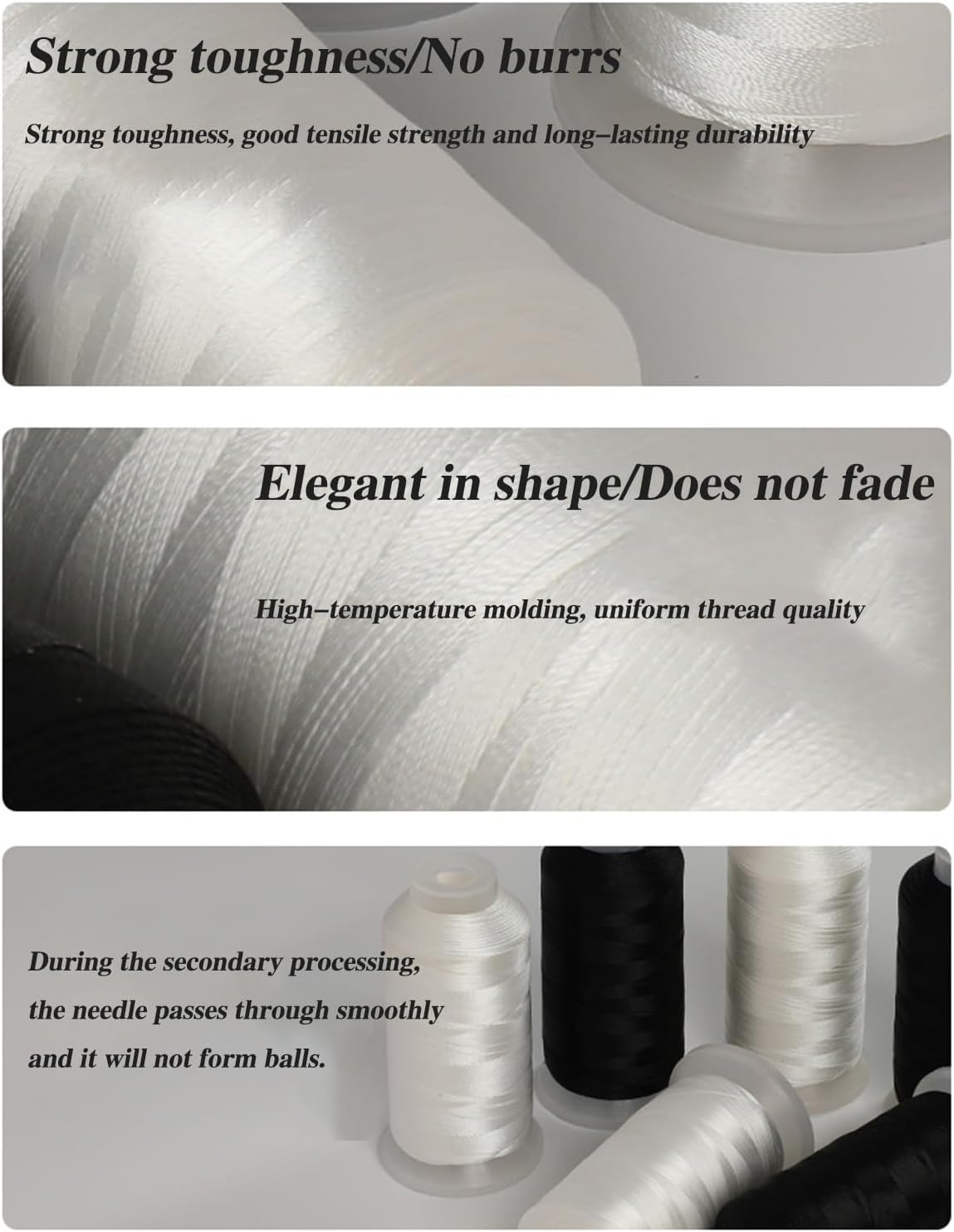 Bonded Nylon Sewing Thread 1500 Yds with Needles Kit - High-Strength for Leather, Canvas, Outdoor Gear - Upholstery, Shoes, Bags，Ideal for Diyers, Cobblers, and Professional Tailors image number 5