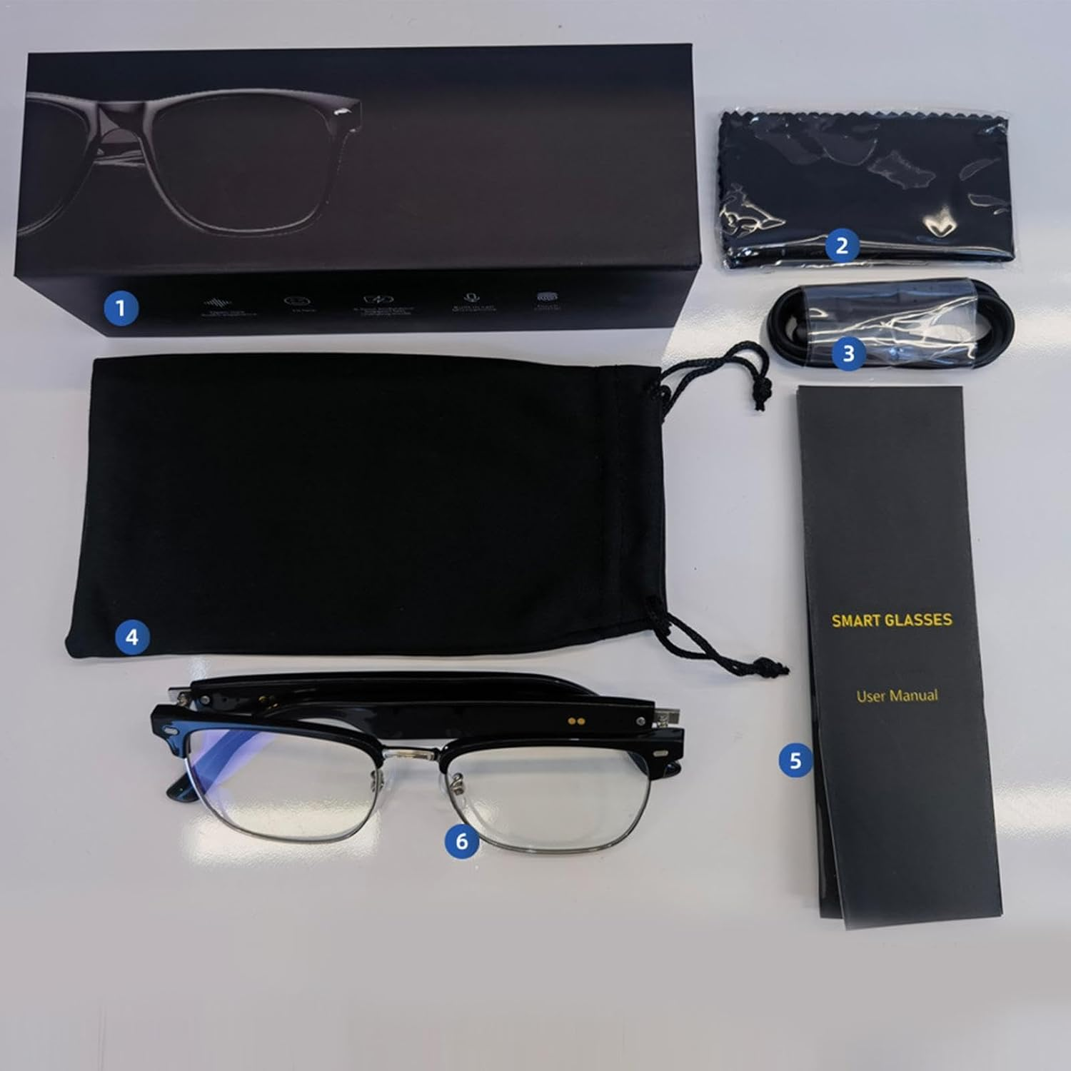 Smart Glasses Speakers | Indoor Entertainment Smart Glasses - Wireless Indoor Entertainment Glasses for Men Women Answer Calls - B image number 7