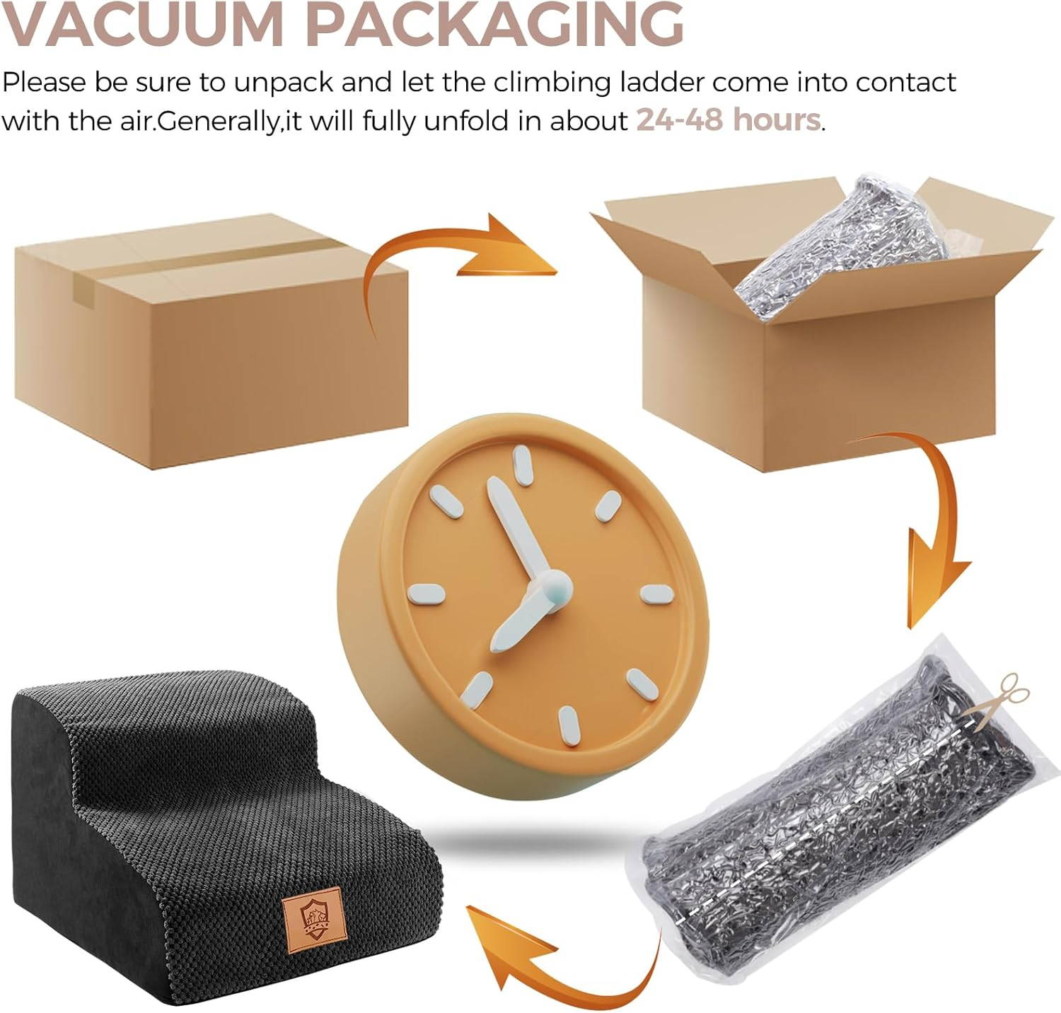 Kphico Foam Pet Stairs for Small Dogs and Cats, 2-Step Dog Stairs for Small Dogs, Non-Slip Puppy Stairs Pet Steps for Beds and Couches - Send 1 Pet Hair Remover Roller, Black image number 5