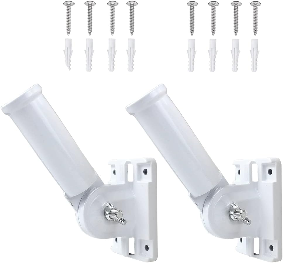 Flag Pole Holder, 2 Pack Flag Pole Mounting Bracket, Metal Flag Pole Bracket, Flagpole Hardware, Adjustable Multi Positions, Flag Stand Flag Bracket for House Outdoor image number 6