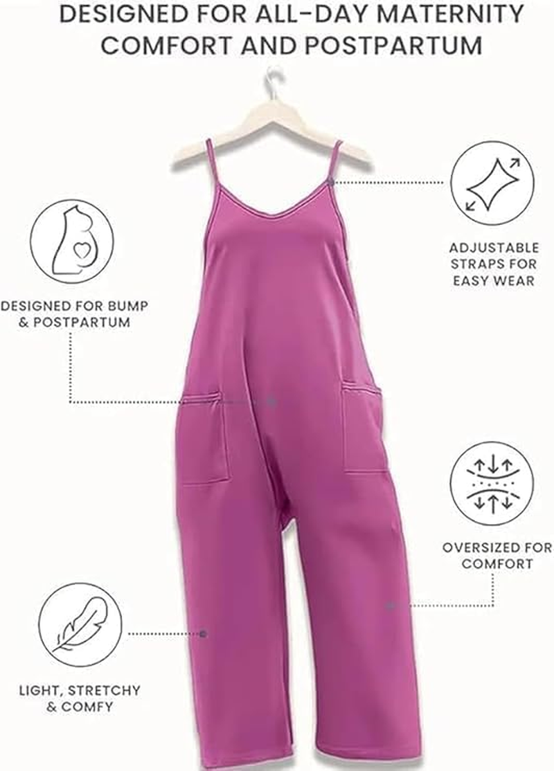 Lahloya Maternity Jumpsuit, 2026 Lahloya Oversized Jumpsuit, Casual Women'S plus Size Romper Adjustable Strap Soft image number 1
