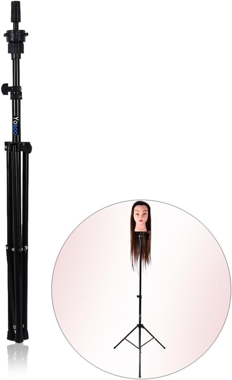 SOULONG Mannequin Head Stand, Adjustable Wig Holder for Hairdressing Training with Tripod, Suitable for Professional or Personal Use image number 2
