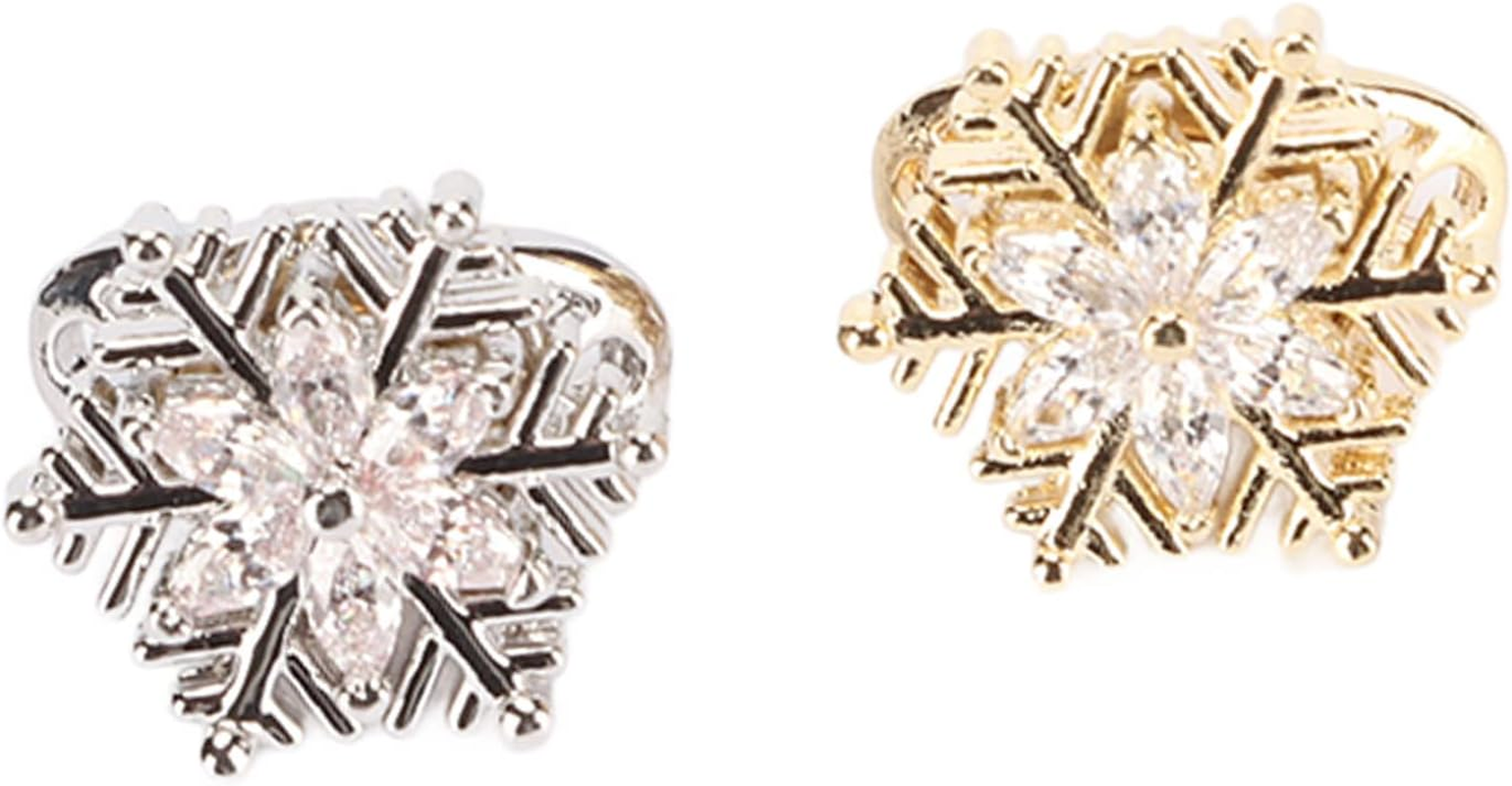 Snowflake Nail Decoration Rotatable Shiny 3D Christmas Nail Art Decor Attractive for Daily Holiday 2Pcs image number 1