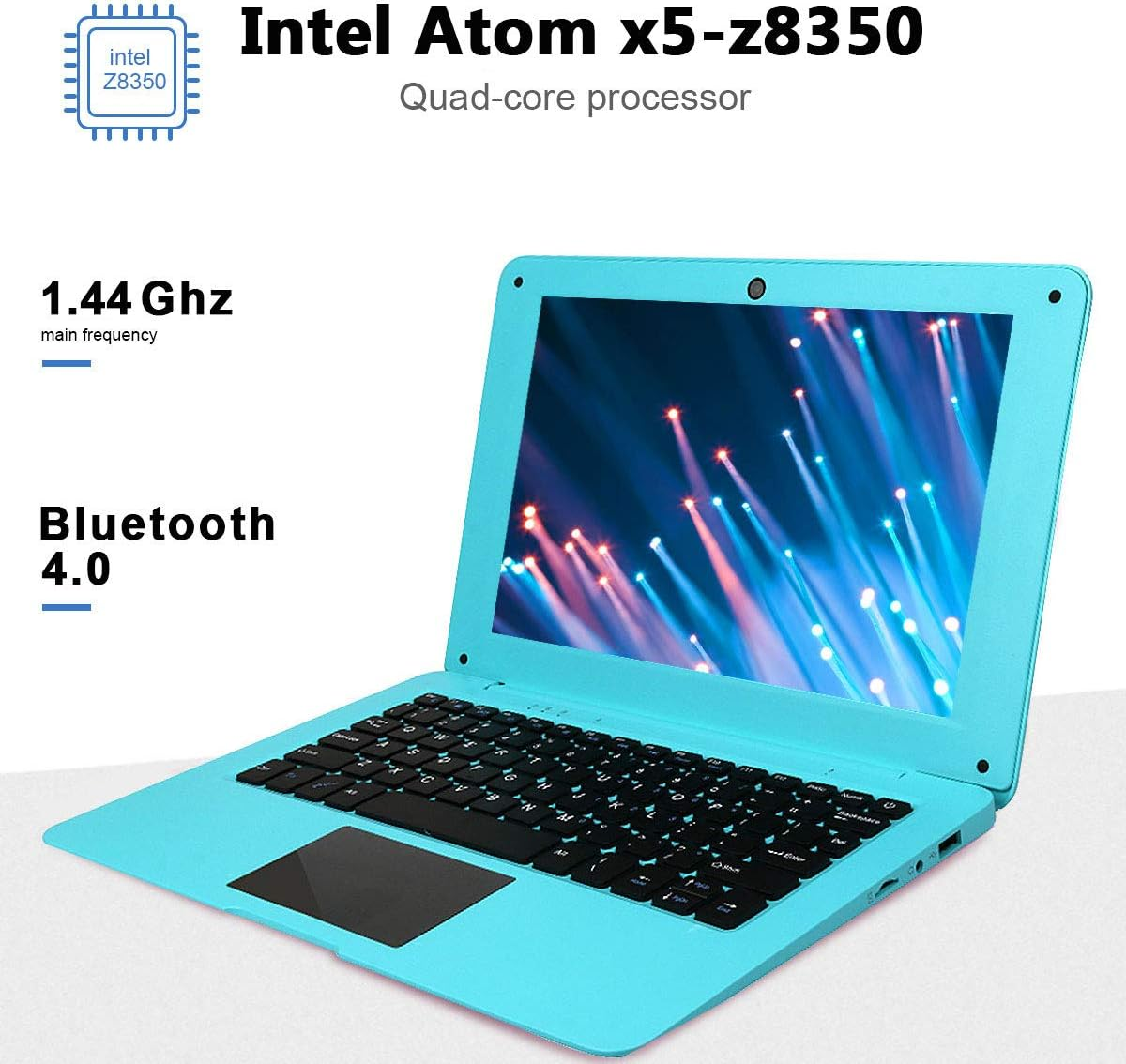 HSW 10.1-Inch Windows 10 Laptop Network with Atom Z8350 1.44Ghz Quad Core Processor,2Gb RAM, 32GB Storage, Support Wifi,Hdmi,Camera and 128GB TF Card Extension Computer (Black) image number 1