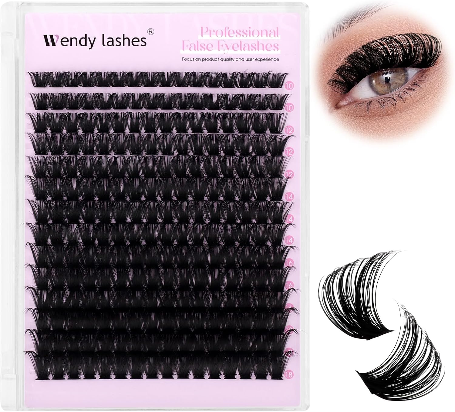 Lash Clusters 100D Wispy Individual Lashes 280PCS D-Curly Volume Lash Extensions 10-18Mm Natural DIY Cluster Lashes for Beginners(100D,10-18Mm,0.07D) image number 6