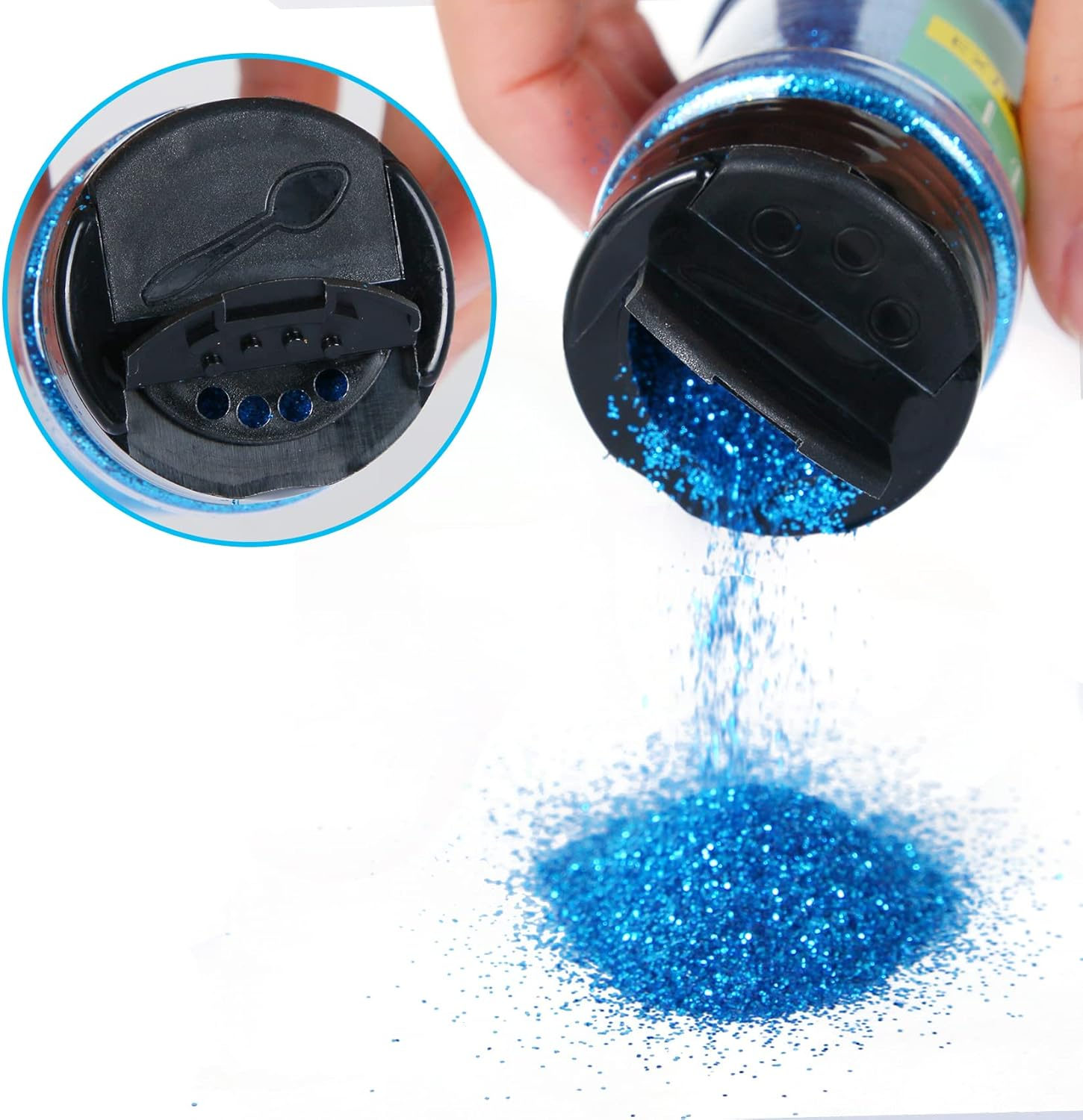 TORC 6 Oz Blue Fine Glitter Set for Resin Crafts Tumblers Slime Cosmetic Nail Art Makeup Craft Glitter for Art and Decoration - Assorted,Green image number 5