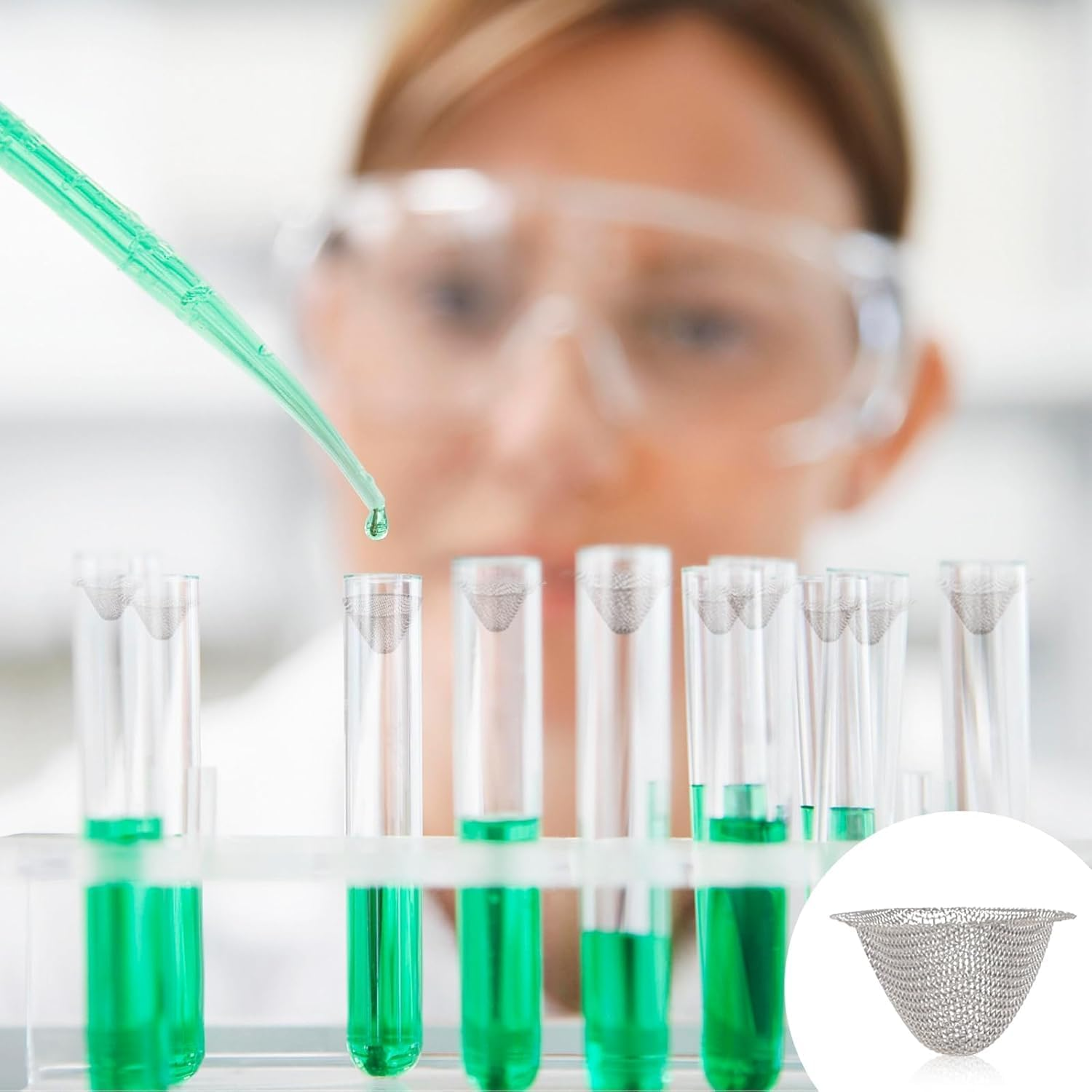 Stainless Steel Mesh Clean Screens with Tapered Design, 70Pcs Tapered Stainless Steel Filters Pipe Screens, Adjustable Tapered Design Screens Filters for Pipes Bowls image number 1