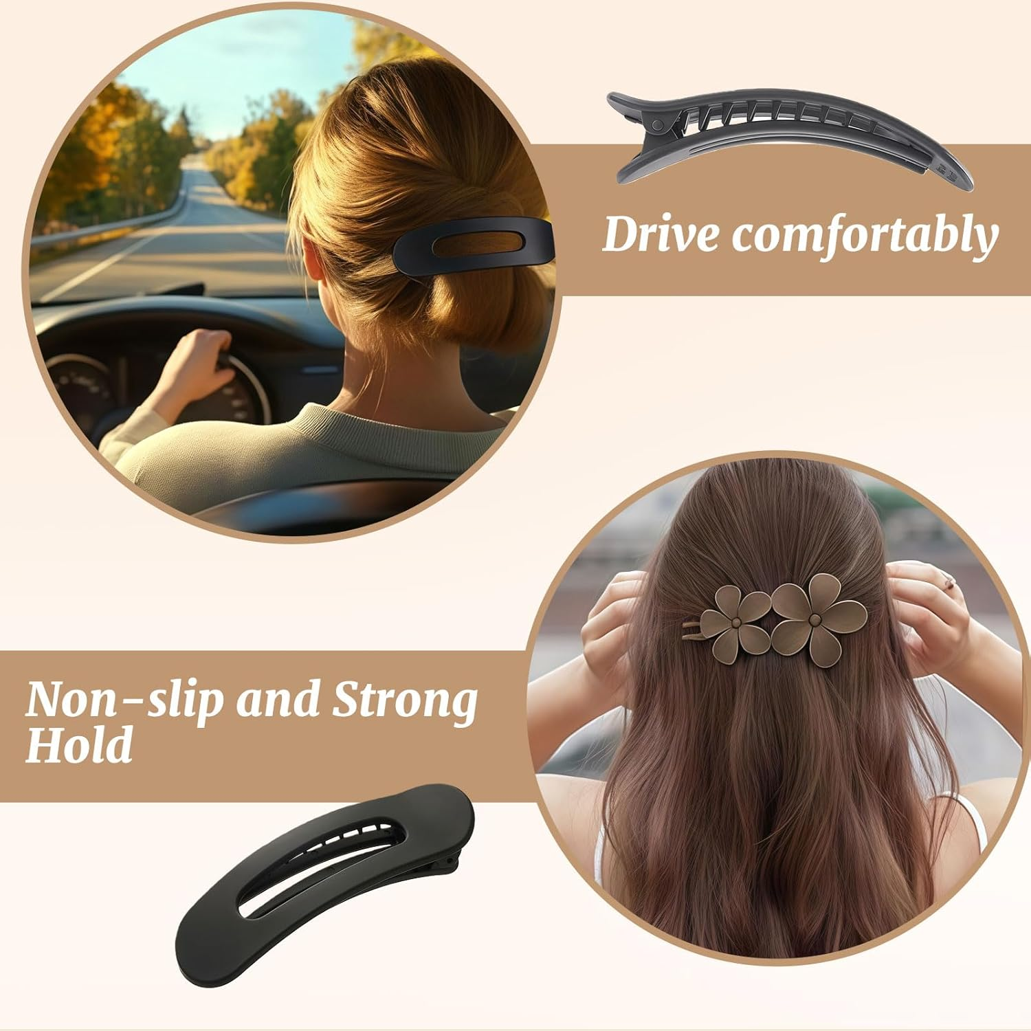 Xanthelle Hair Clips for Women, 8 Piece Duckbill Hair Clips Large, Flat Hair Clips & Duckbill Hair Clips, Non-Slip Hair Clip for Ladies image number 3