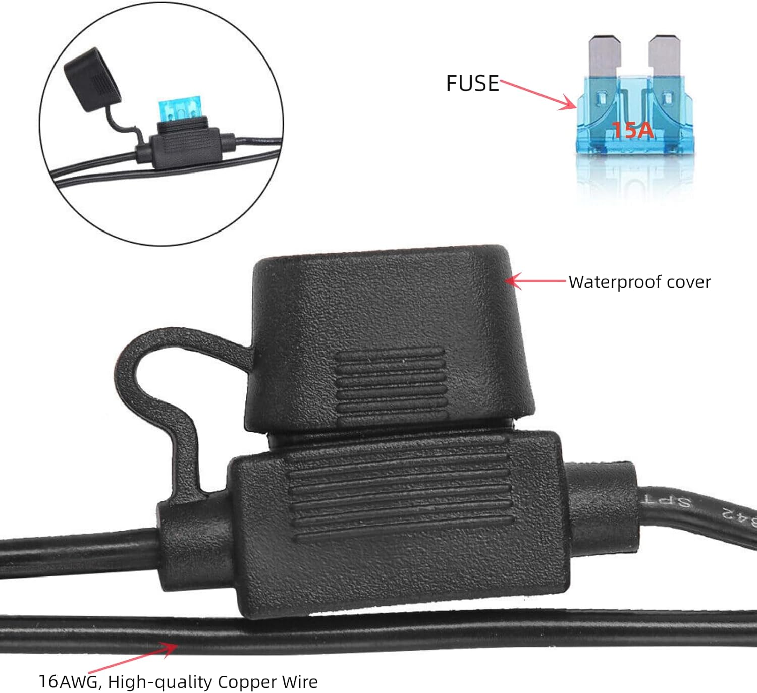 KUGONTC 16AGW 3M Power Cable Cord Lead with 50A Anderson-Plug Compatible with Waeco & Kings Fridge Refrigerator 12V Fridge Freezers RV Refrigerator Portable Refrigerator/Freezer Compressor image number 4