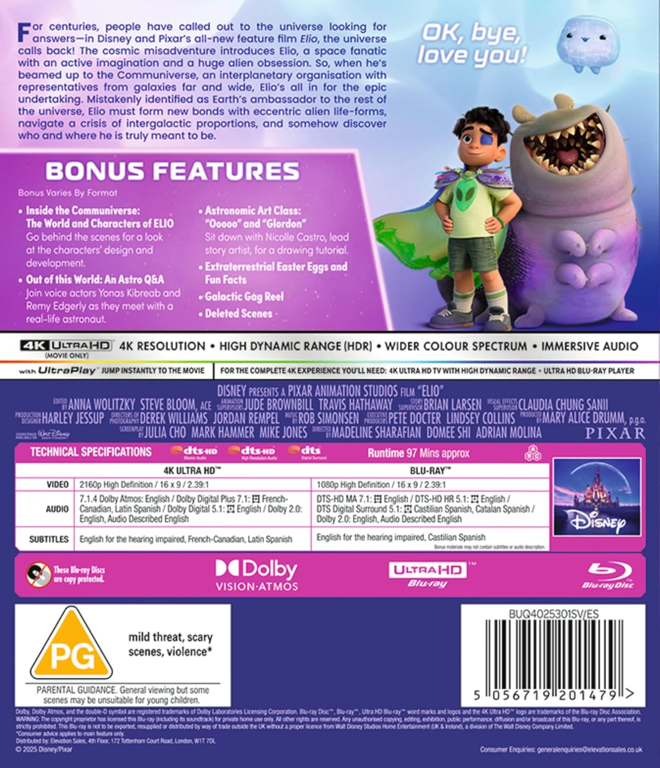Disney Pixar'S Elio 4K Ultra HD/BD [Blu-Ray] [Region Free] image number 5