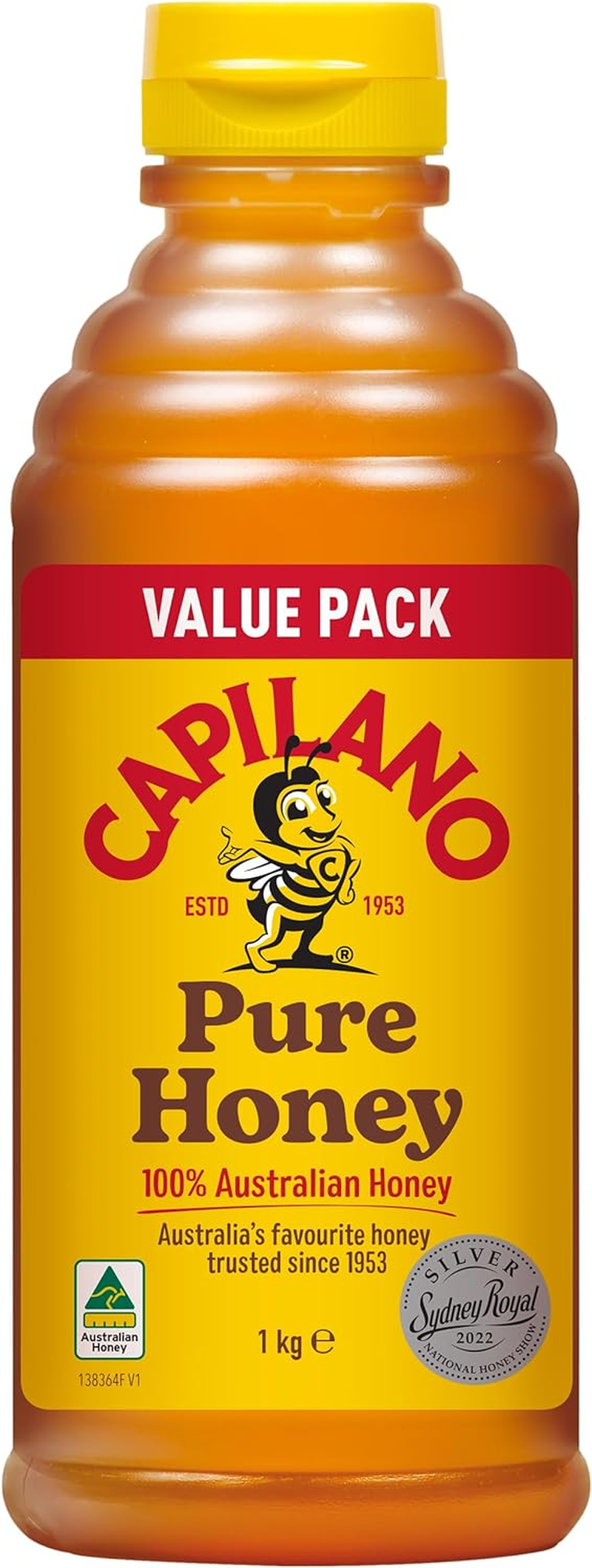 Capilano 100% Pure Australian Honey, Premium Honey, Squeeze Bottle, 1Kg