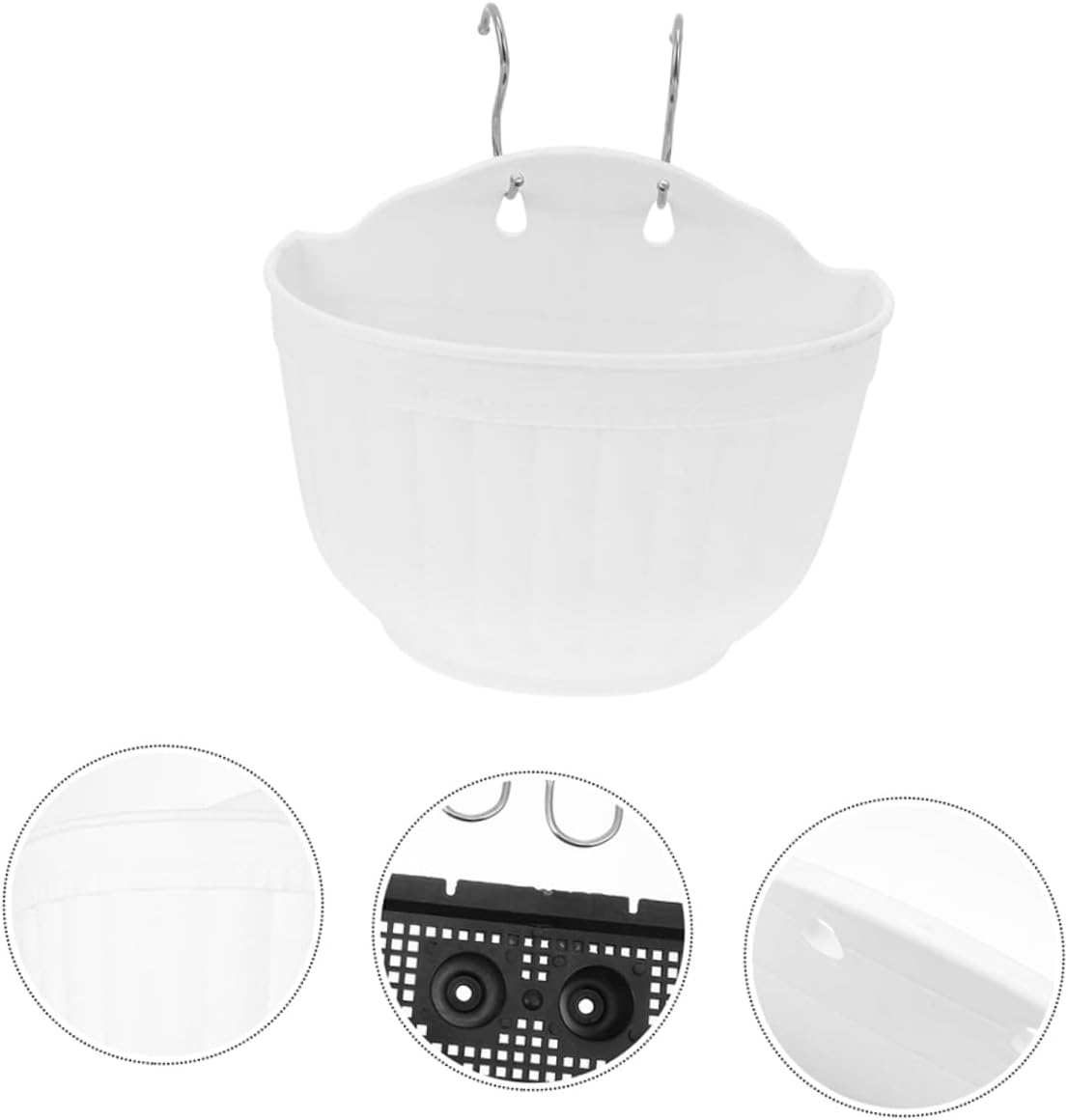 3Sets Wall Hanging Planters Outdoor Garden Pots Plastic Balcony Flower Pots Farmhouse Decor Easy to Use image number 5