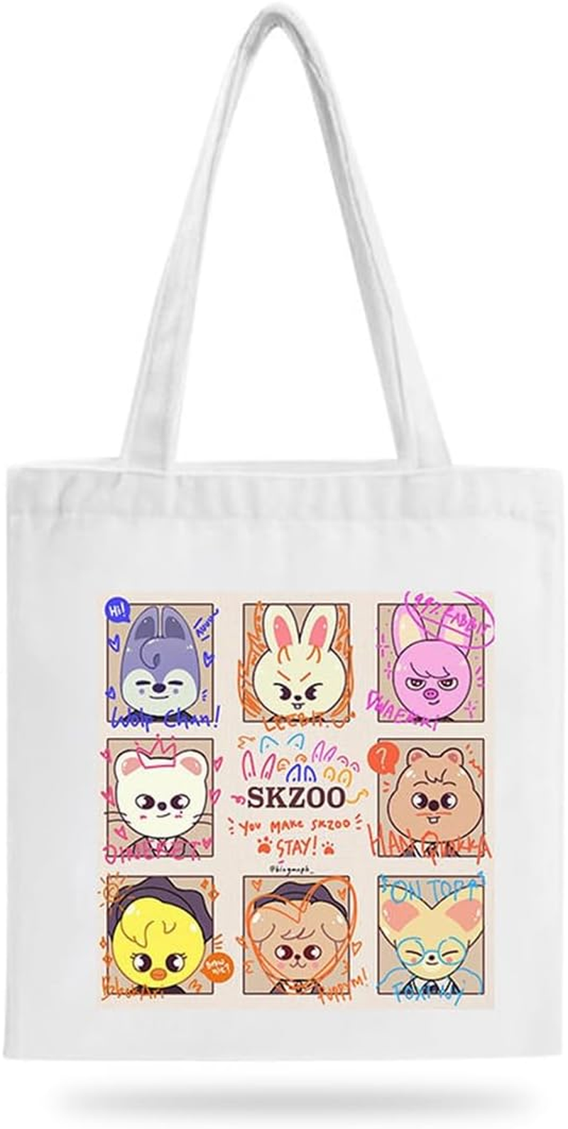 PEXIVOZ Stray Kids Merch for Stay, Skzoo Tote Bag, Canvas Bag, Stray Kids Gadget, SKZ Jute Bag and Cosmetic Bag, Kpop Straykids, Gift Item image number 1