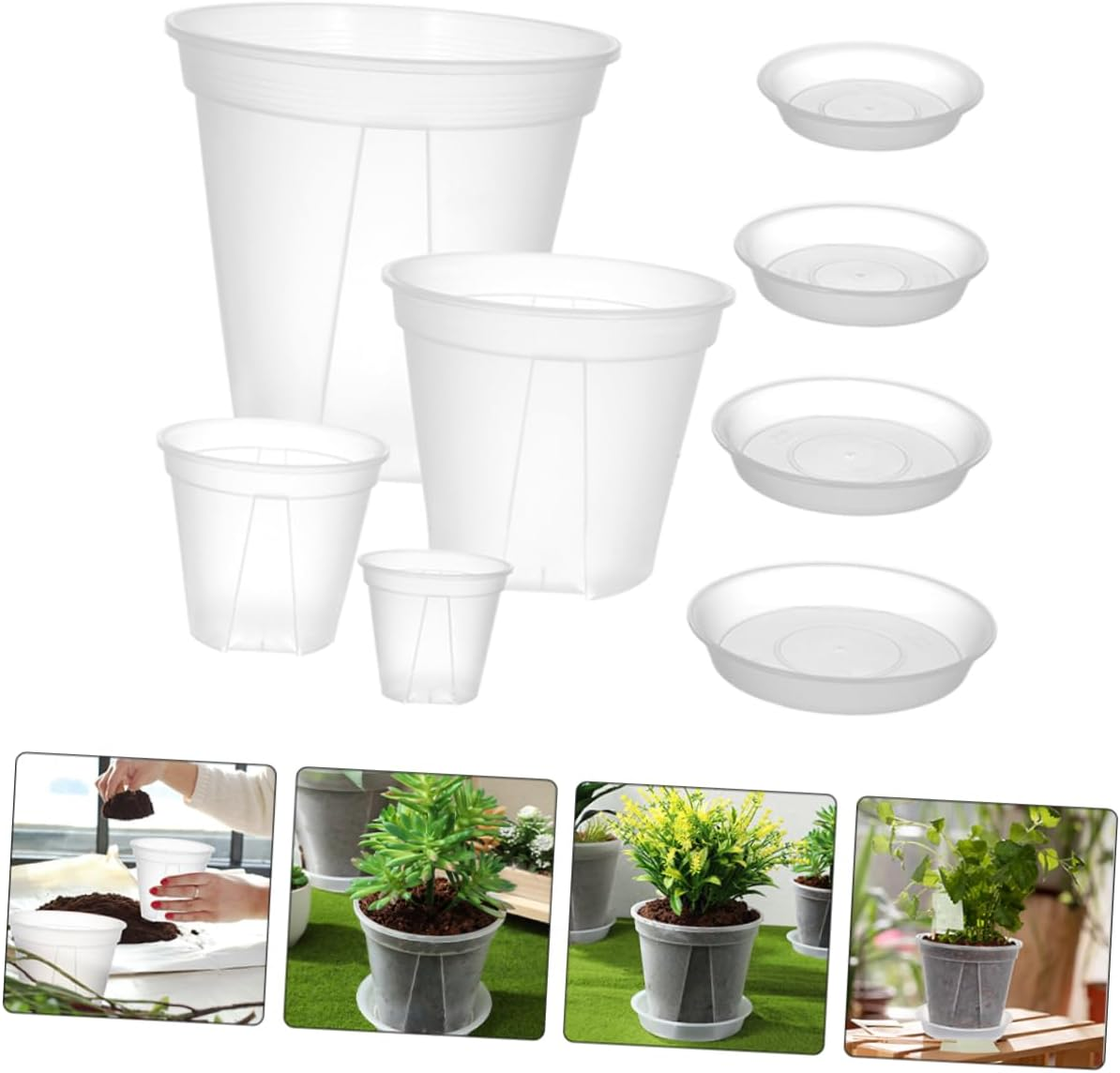 HAKIDZEL 4Sets Mountain Basin Pots Breathing Planters Easy to Use for Orchids Succulents Vegetable Gardening image number 5