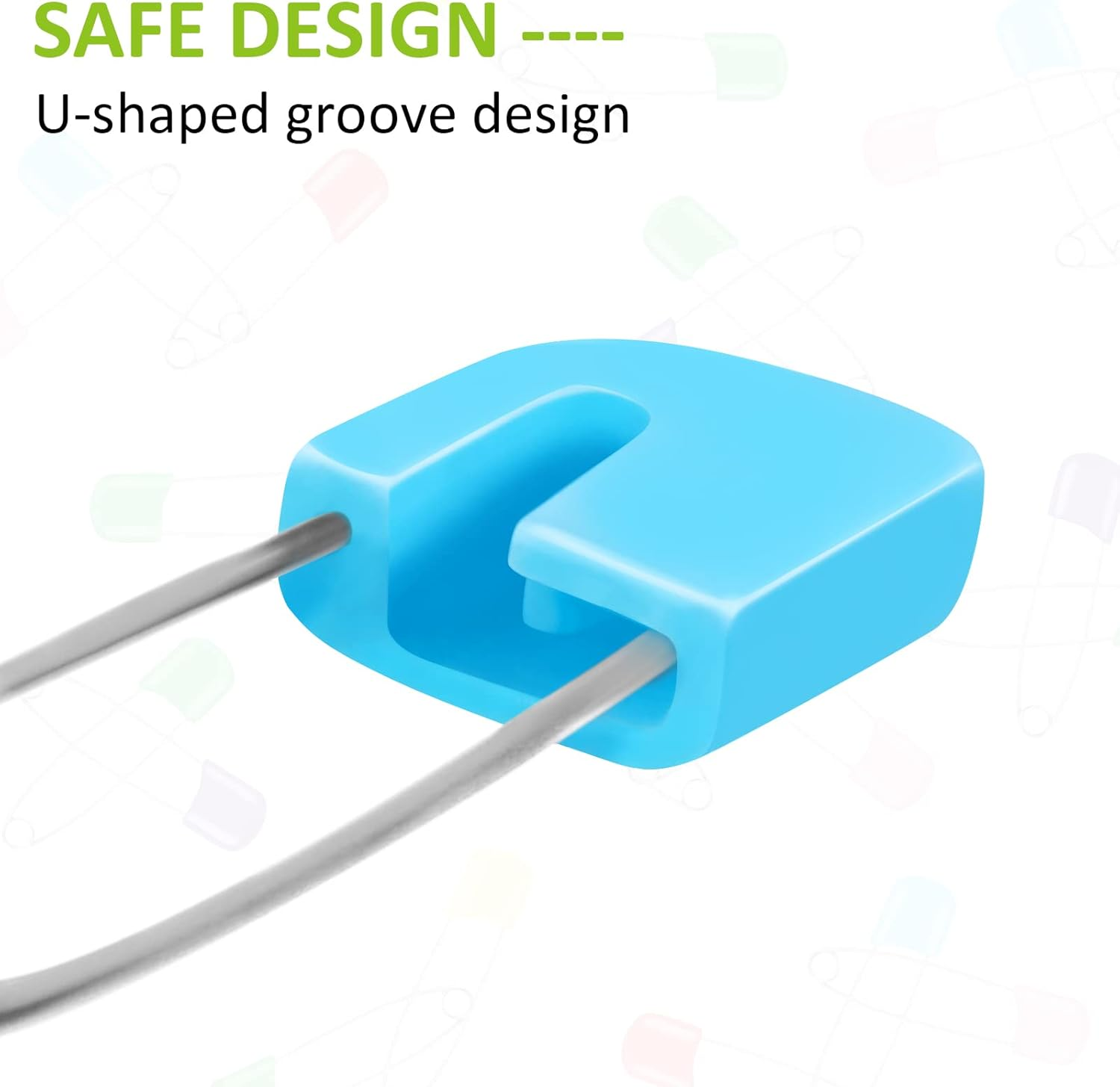 Joyberg 100 Pcs Baby Safety Diaper Pins, Stainless Steel & ABS Plastic, Multicolored, 2.2In, Heavy Duty, Safe Locking Closures, for Cloth Diapers & Crafts image number 2