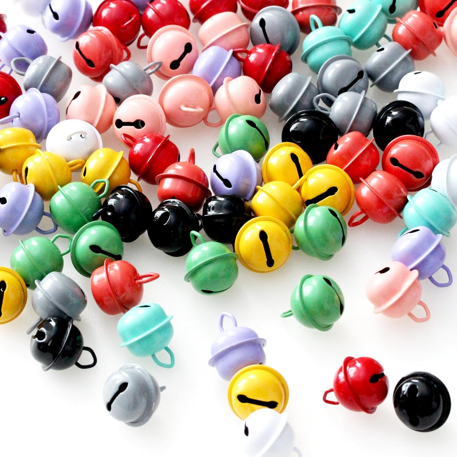 300PCS Jingle Bells with Storage Box, Small Bell Mini Bells, Craft Bells, DIY Bells for Wreath, Christmas, Holiday Home Party & Festival Decorations and Jewelry Making, 10 Mm, 5 Colors