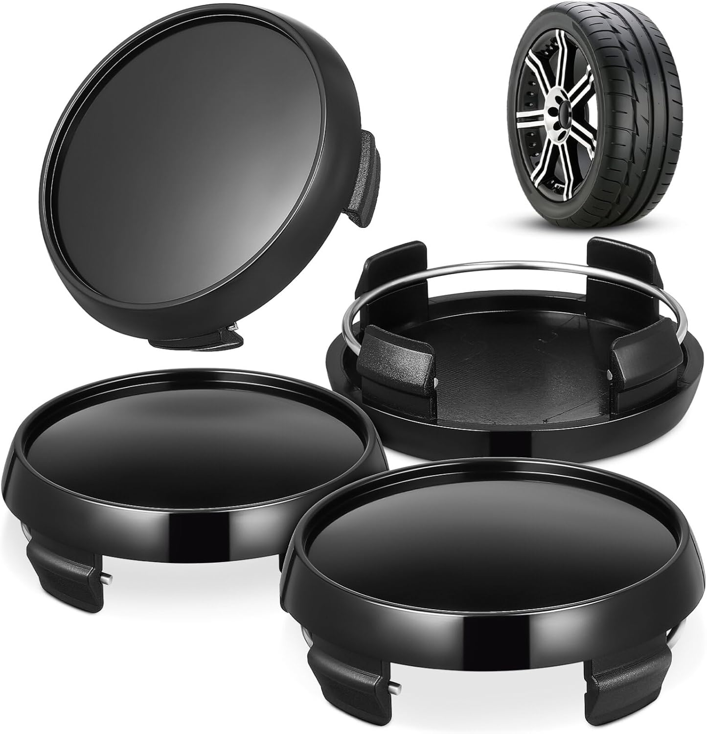 MUCKLILY 4Pcs Wheel Hub Caps for Rims Automotive Wheel Center Caps Compatible Car Models for Modification and Repair Easy to Install image number 1