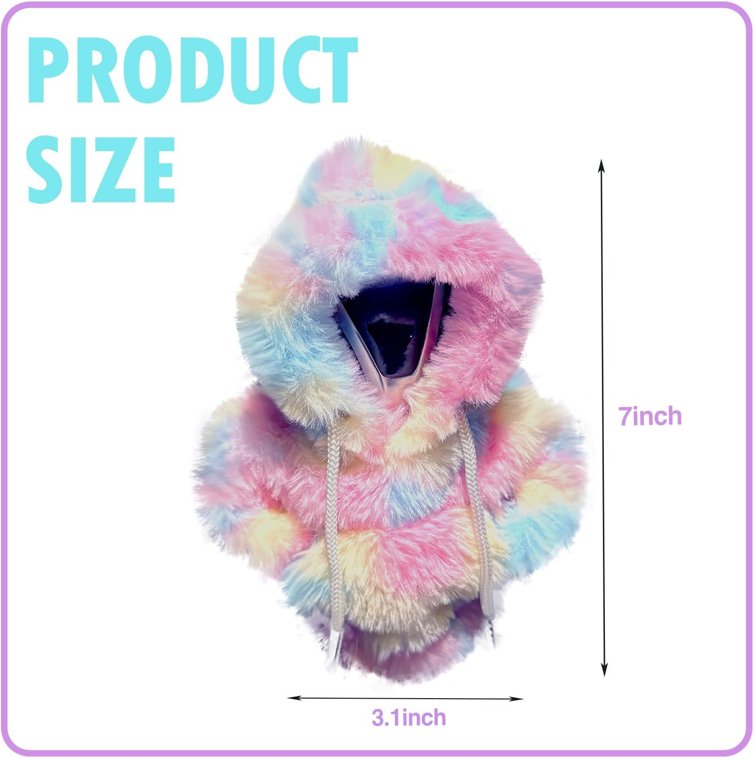 Universal Plush Hoodie Car Shift Knob Cover, Cozy Gear Shift Cover for Manual and Automatic Vehicles, Fun Car Interior Decor Accessories (Pink) image number 2