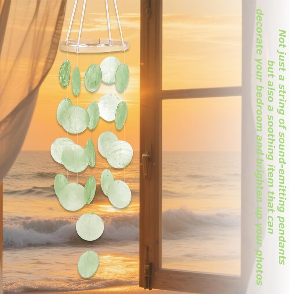 Shell Wind Chimes, Boho Decoration Dream Catcher, Ocean Theme Wind Chimes, Sunroom Hanging Ornaments,Creativity Garden Hanging Decoration, for Patio, Lawn, Yard image number 1