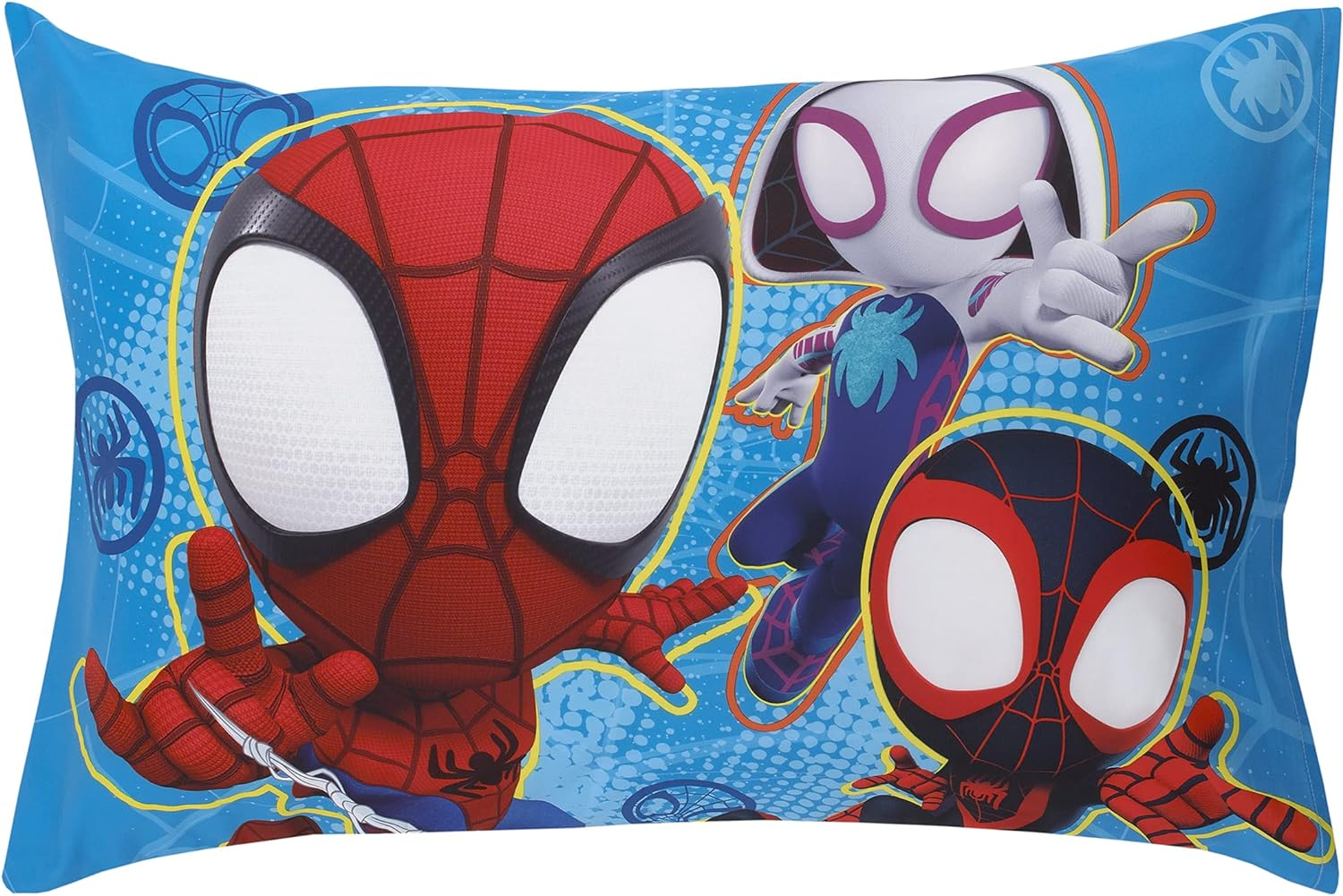 Disney Marvel Spidey and His Amazing Friends Spidey Team Red, White, and Blue 4 Piece Toddler Bed Set - Comforter, Fitted Bottom Sheet, Flat Top Sheet, and Reversible Pillowcase, (4751416P) image number 3