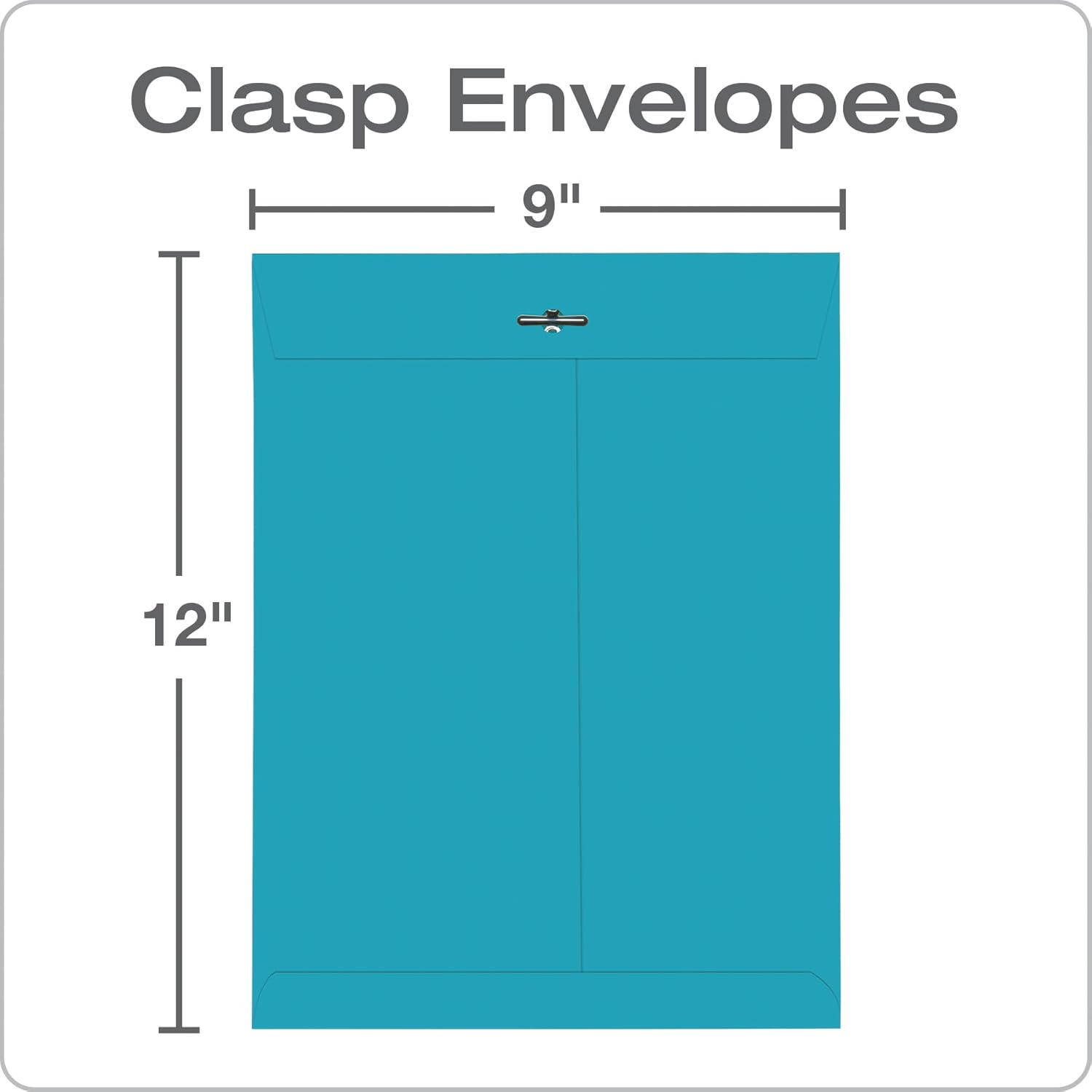 Quality Park Clasp Envelopes, 9 X 12 Inches, Blue, Pack of 10 (38737) image number 3